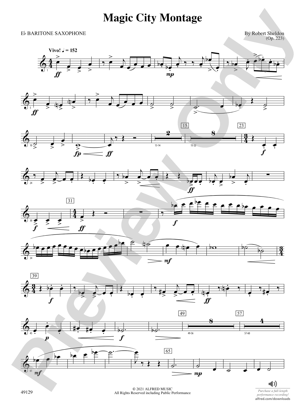 Magic City Montage: E-flat Baritone Saxophone