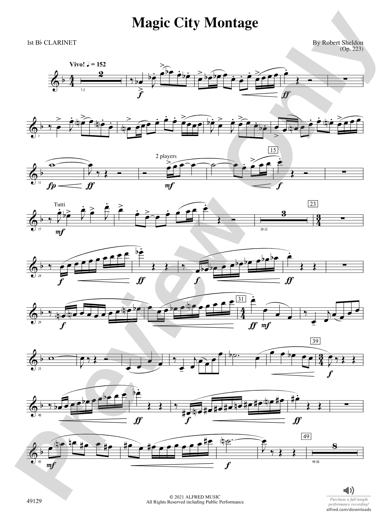 Magic City Montage: 1st B-flat Clarinet