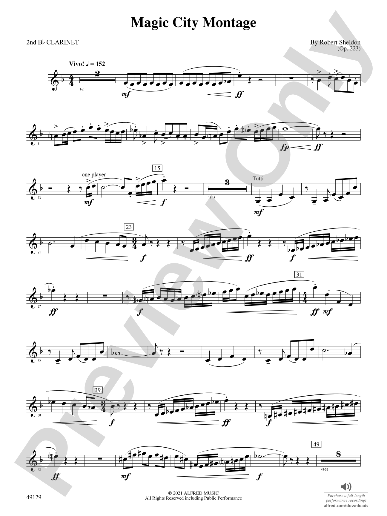 Magic City Montage: 2nd B-flat Clarinet