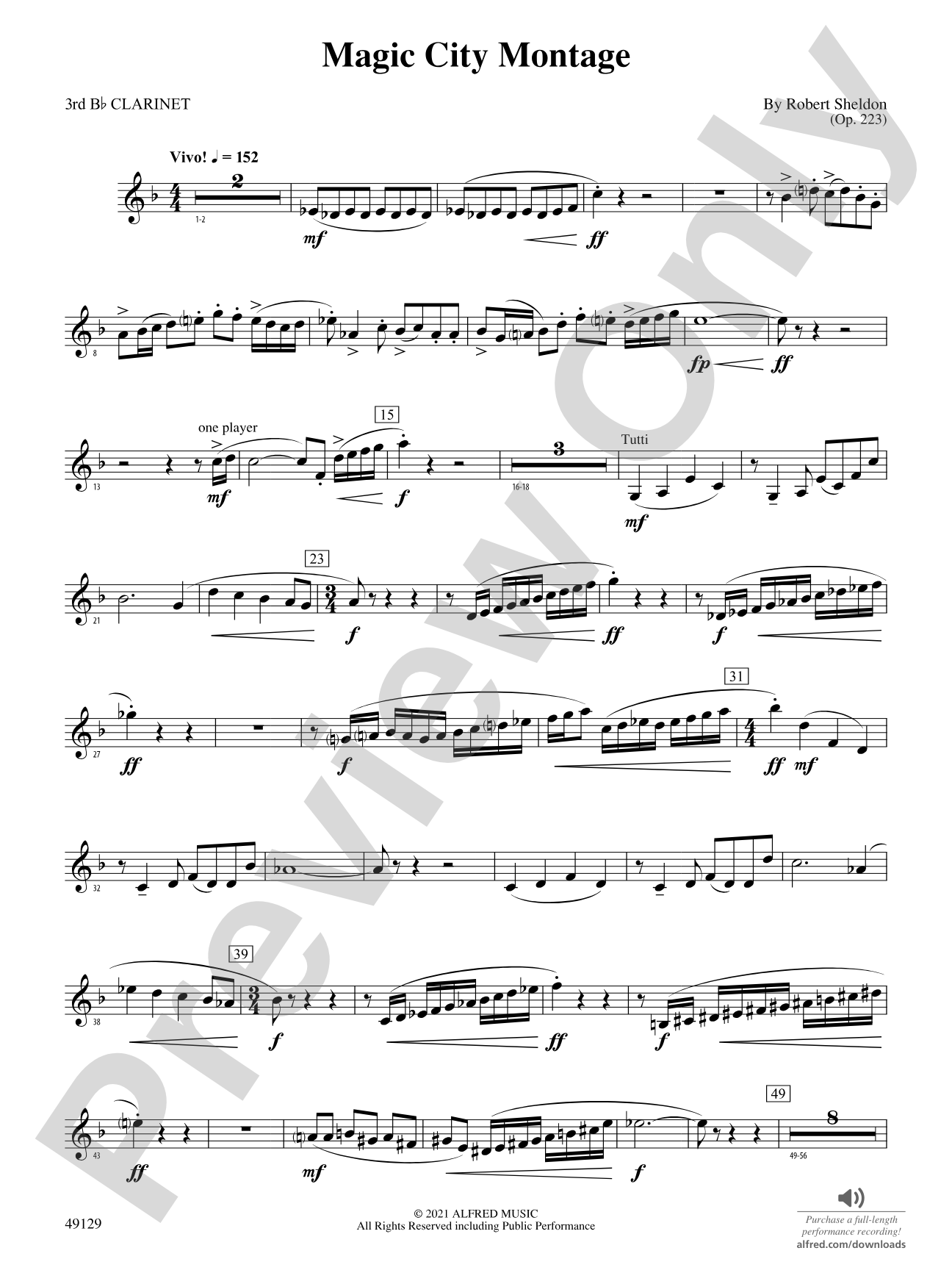 Magic City Montage: 3rd B-flat Clarinet