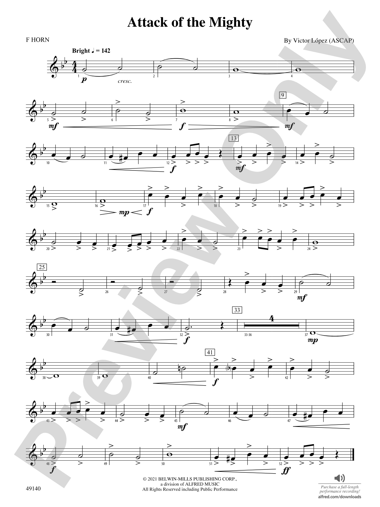 Attack of the Mighty: 1st F Horn