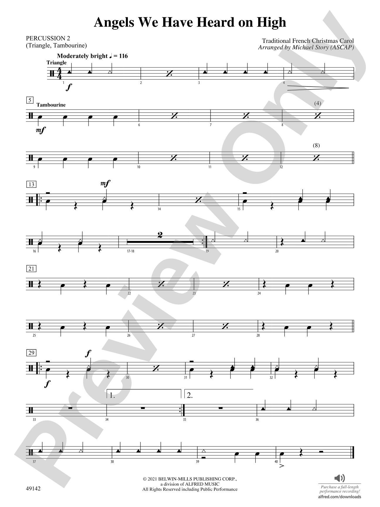 Angels We Have Heard on High: 2nd Percussion