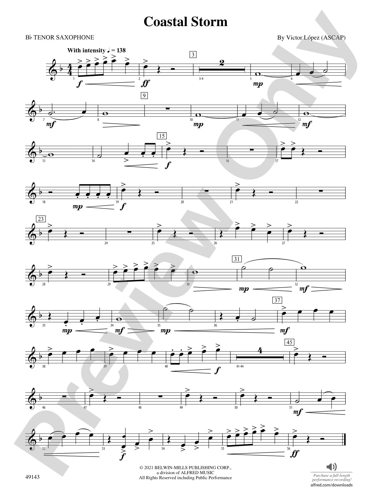 Coastal Storm: B-flat Tenor Saxophone