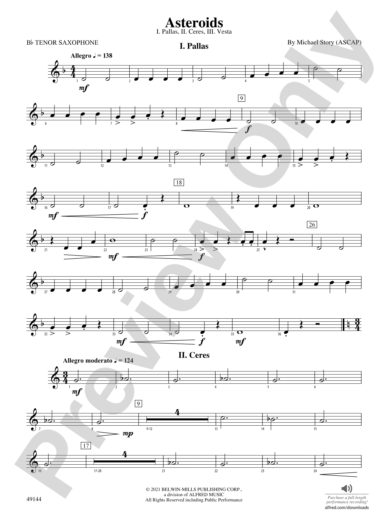 Asteroids: B-flat Tenor Saxophone