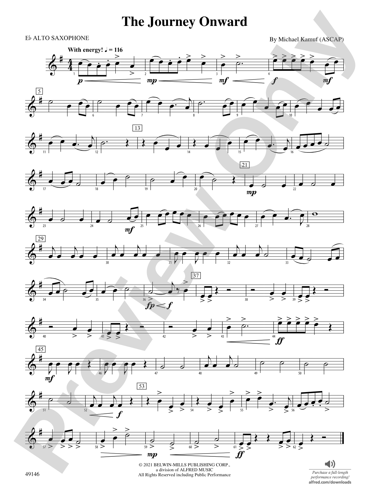 The Journey Onward: E-flat Alto Saxophone