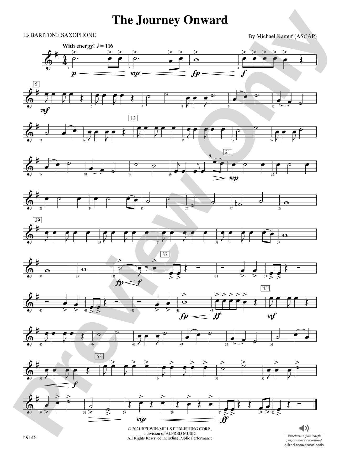 The Journey Onward: E-flat Baritone Saxophone