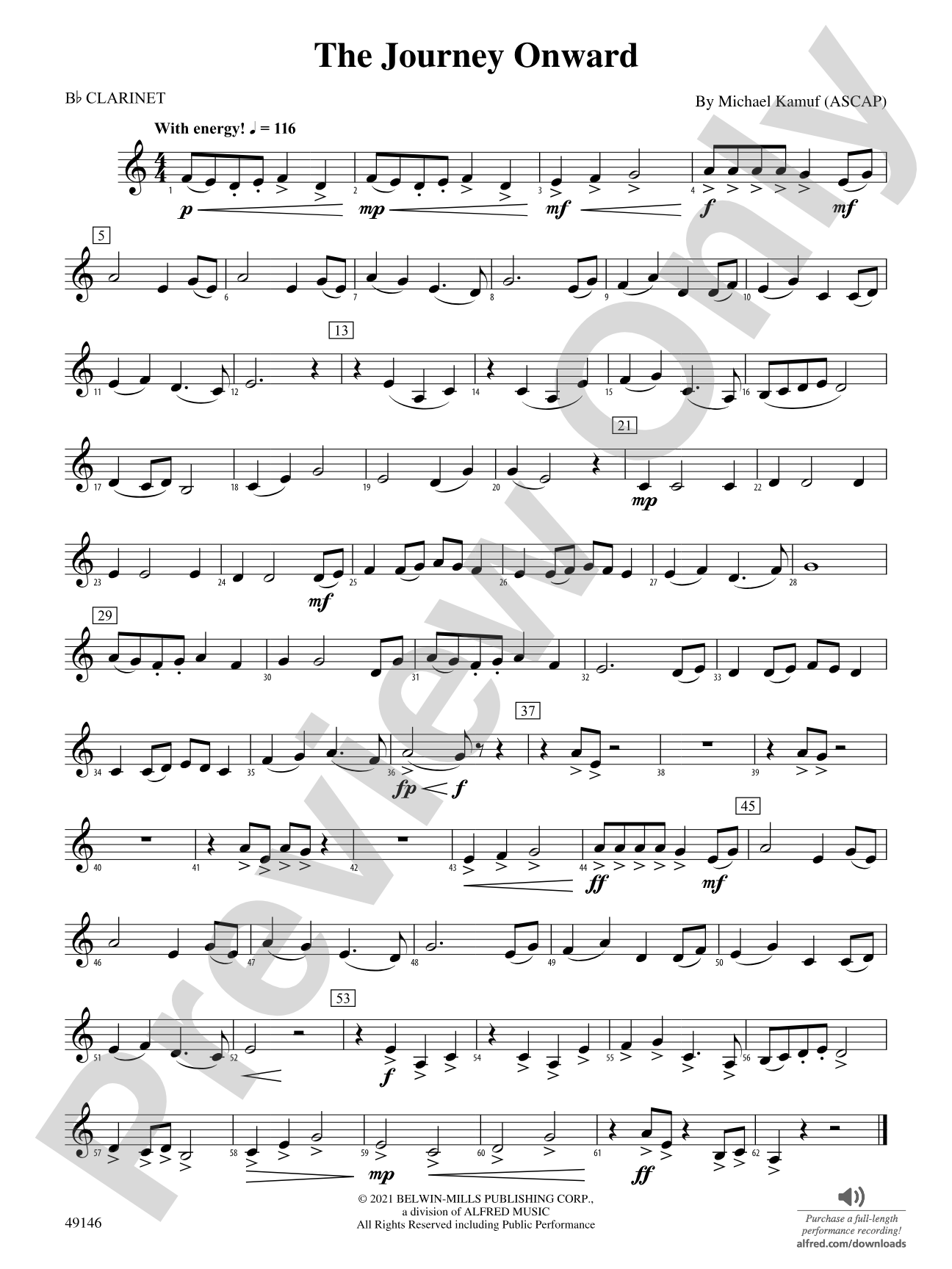 The Journey Onward: 1st B-flat Clarinet