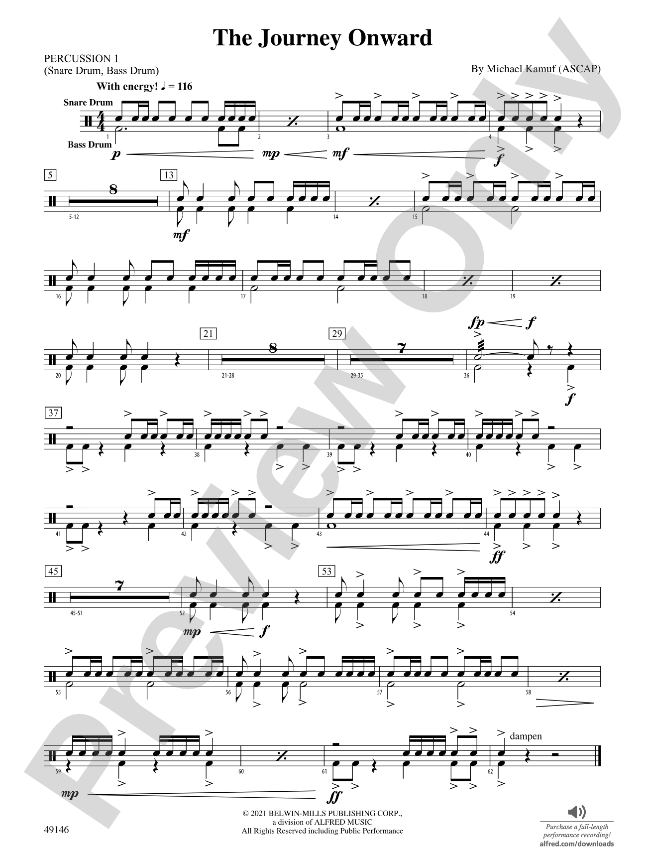 The Journey Onward: 1st Percussion