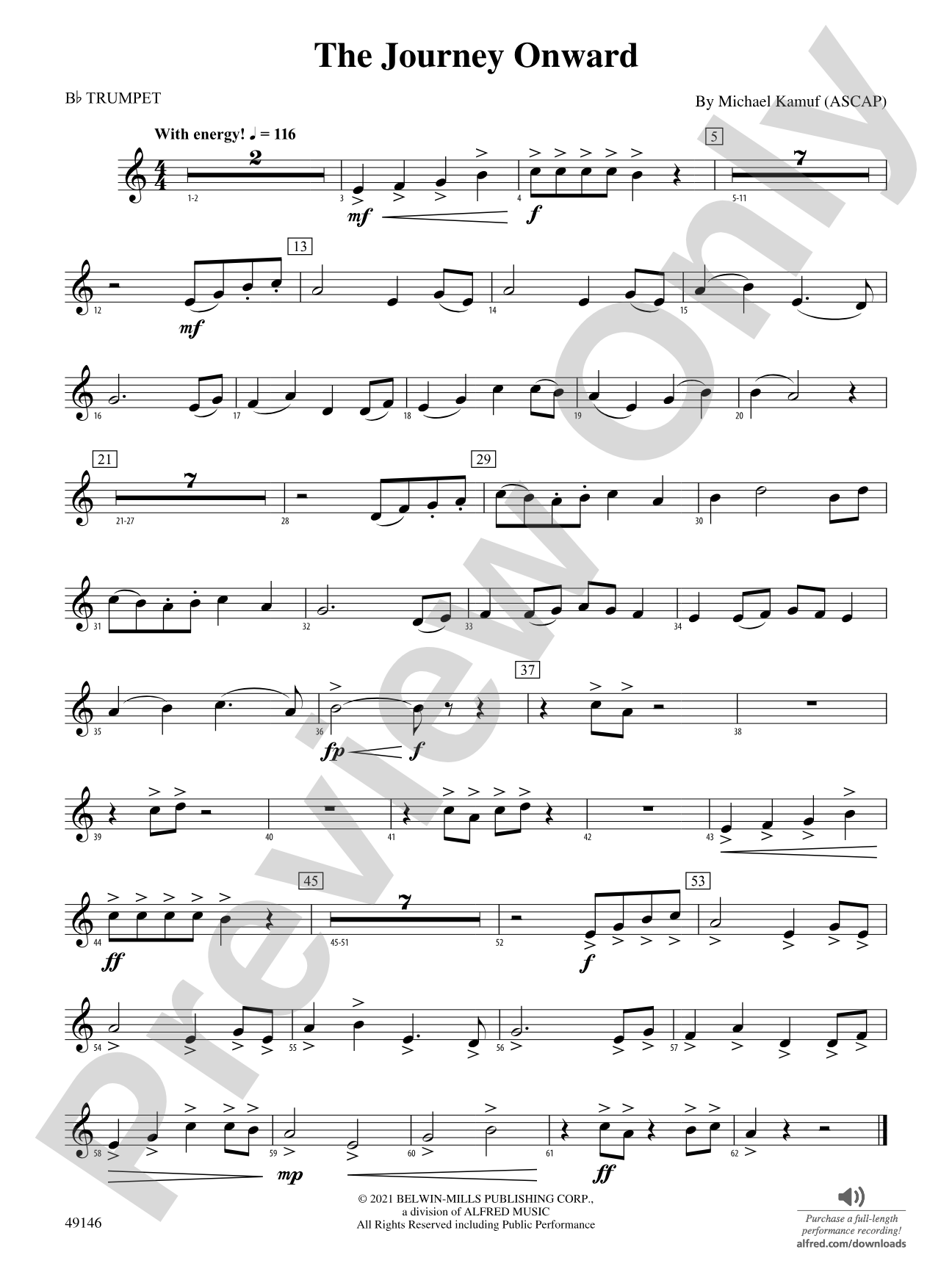 The Journey Onward: 1st B-flat Trumpet