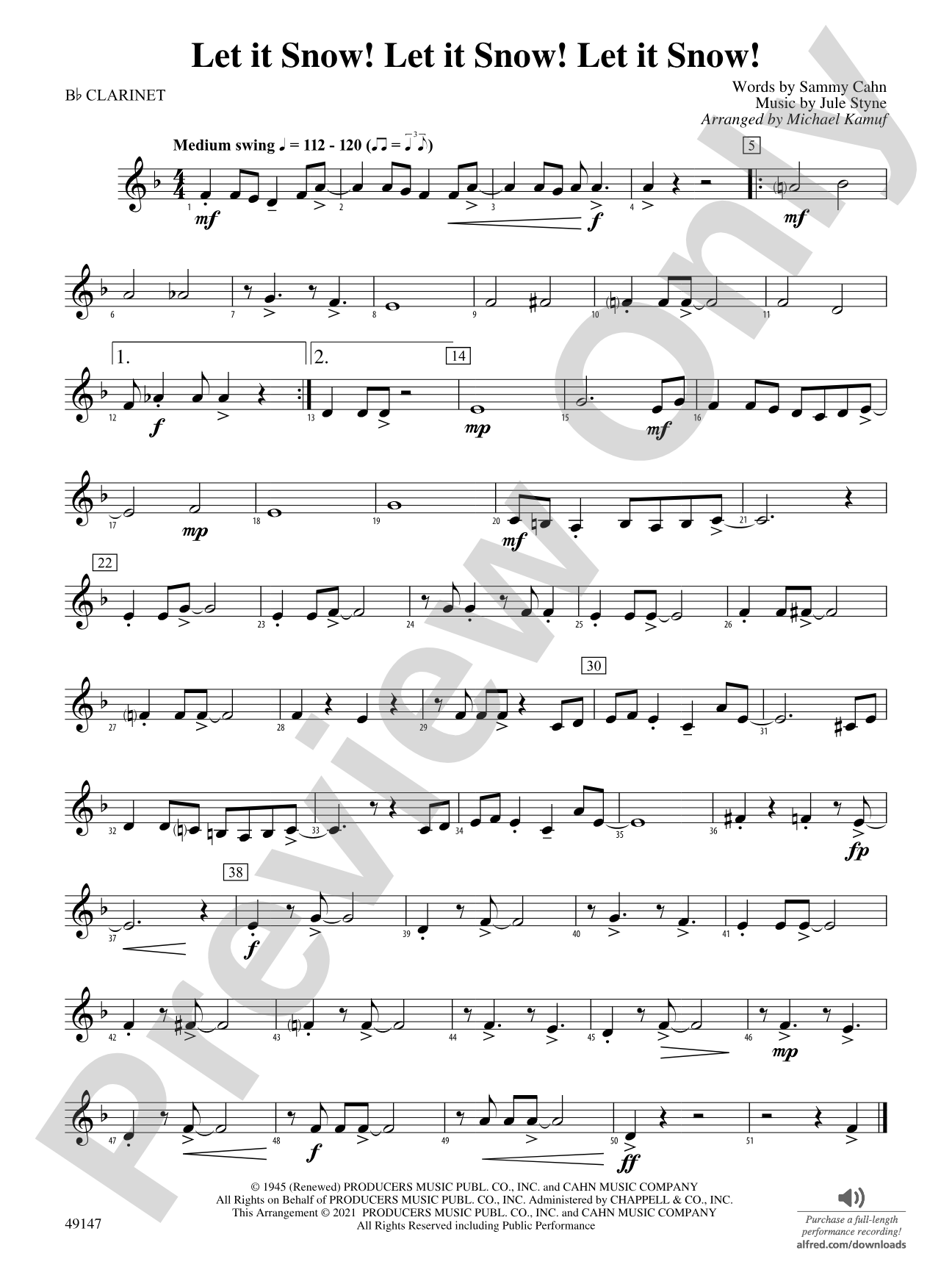 Let It Snow! Let It Snow! Let It Snow!: 1st B-flat Clarinet