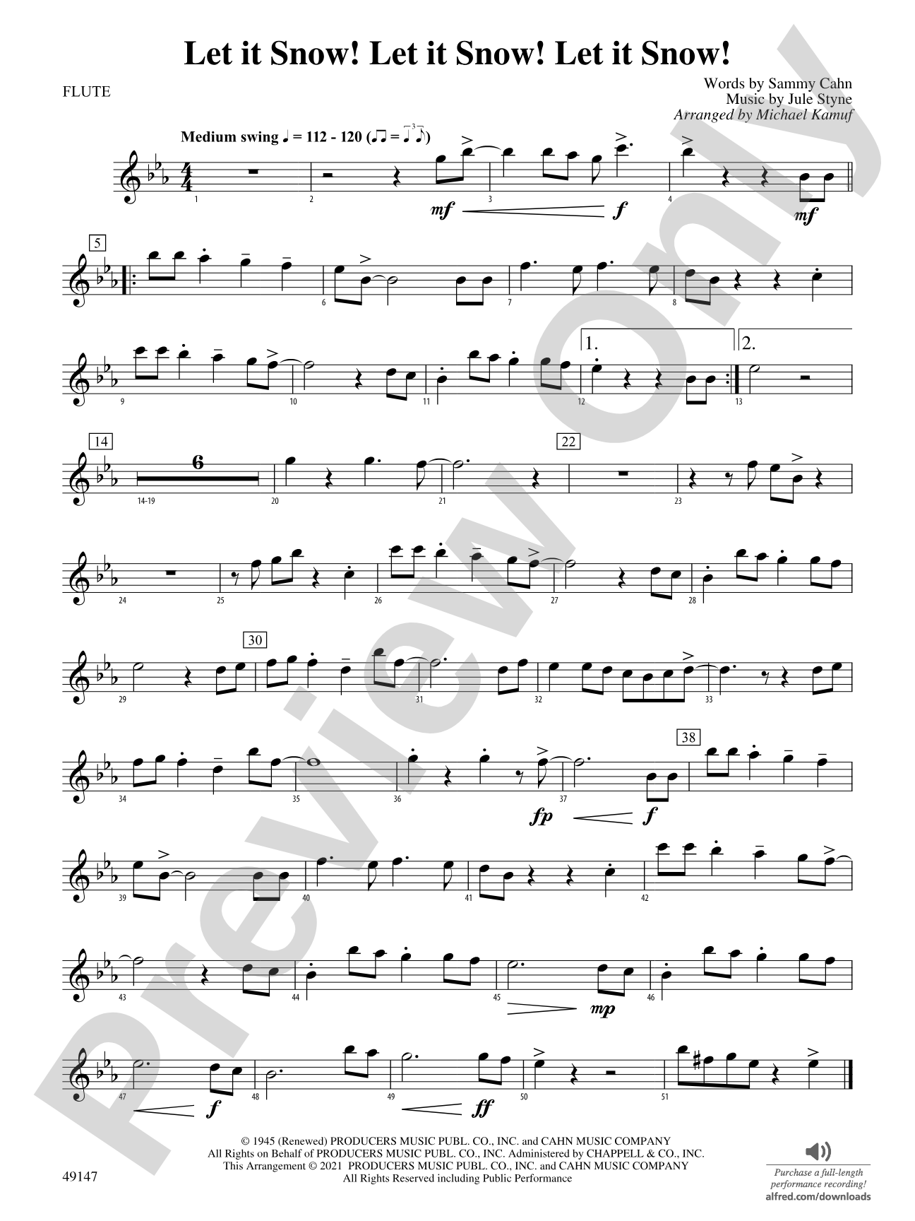 Let It Snow! Let It Snow! Let It Snow!: Flute
