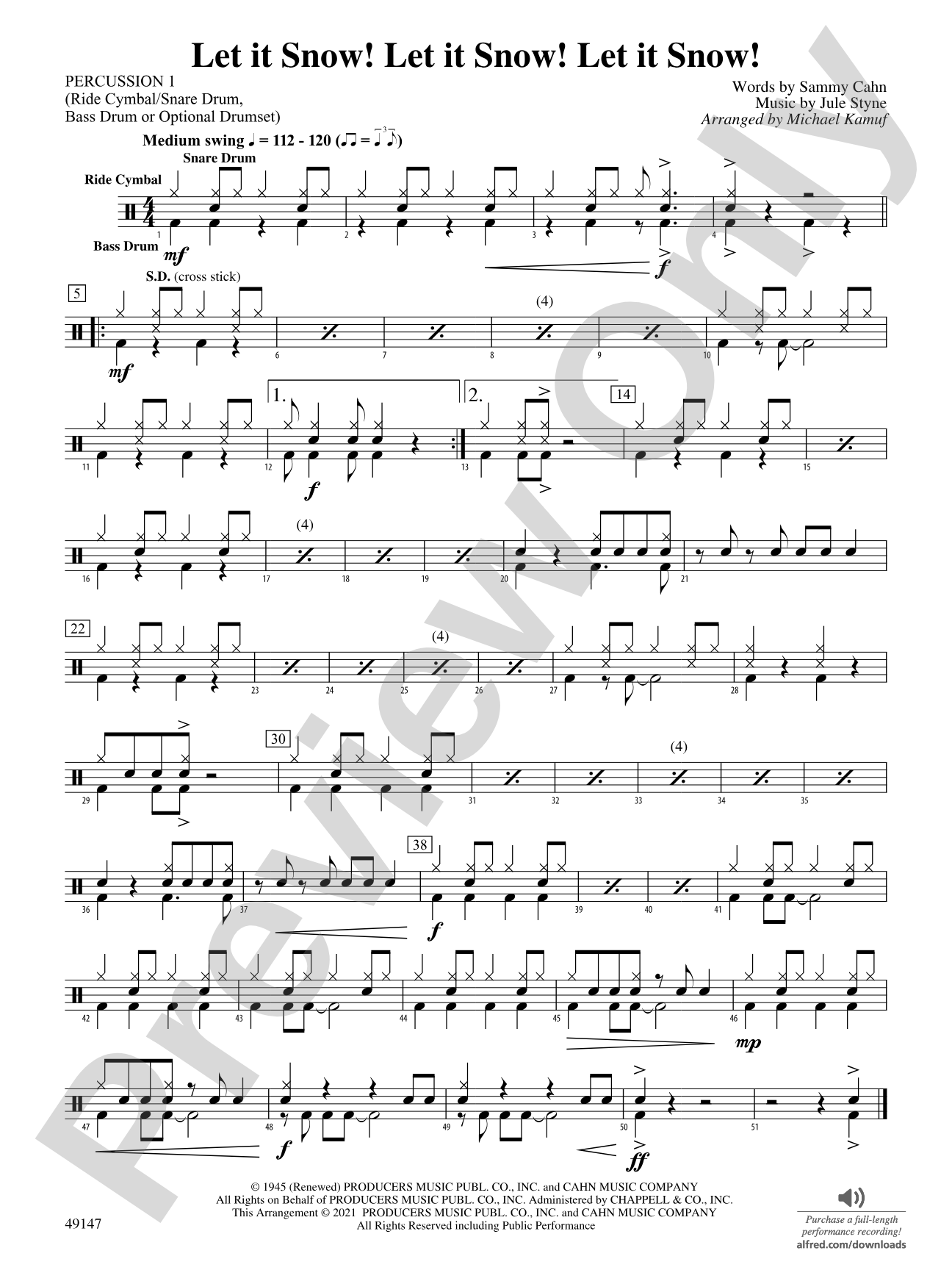 Let It Snow! Let It Snow! Let It Snow!: 1st Percussion
