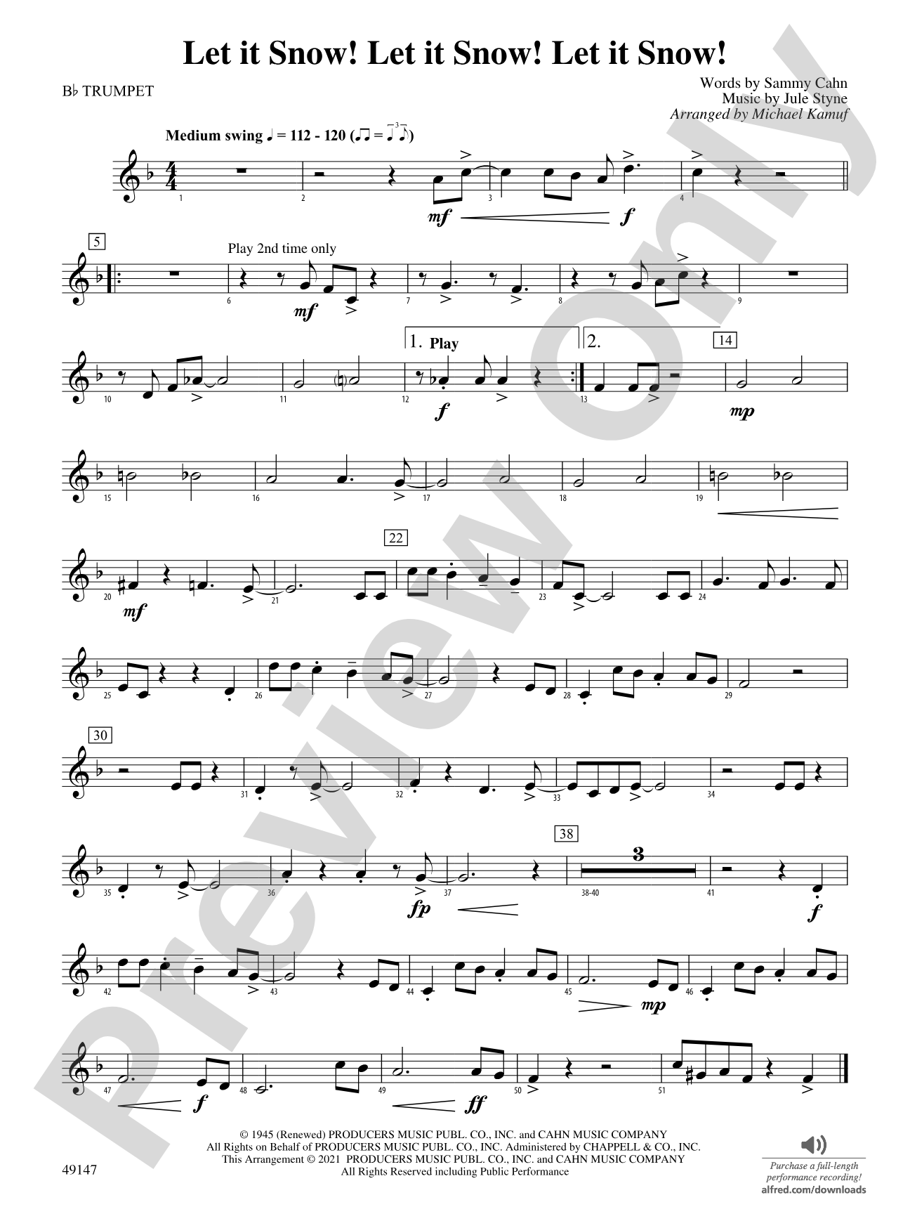 Let It Snow! Let It Snow! Let It Snow!: 1st B-flat Trumpet