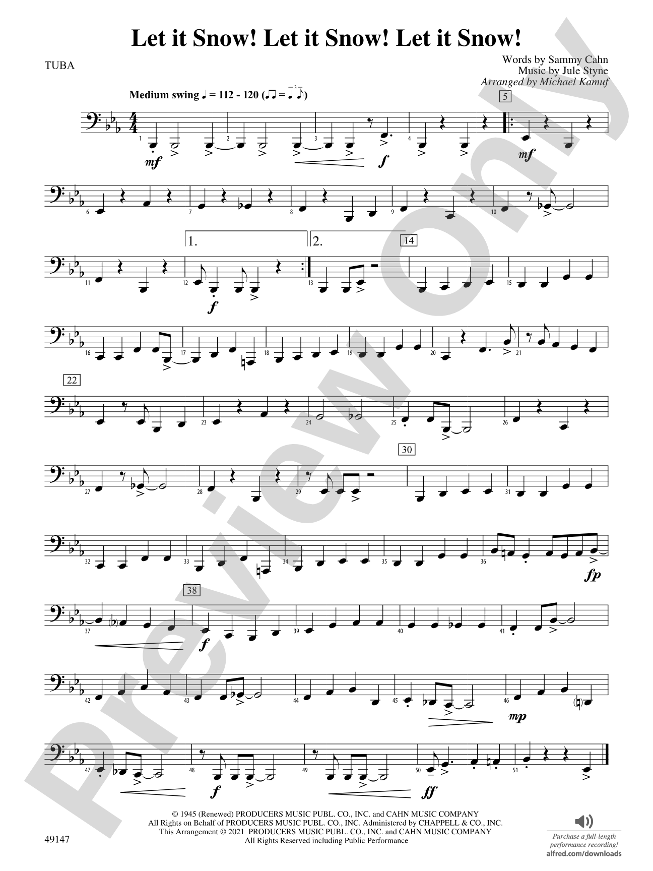 Let It Snow! Let It Snow! Let It Snow!: Tuba