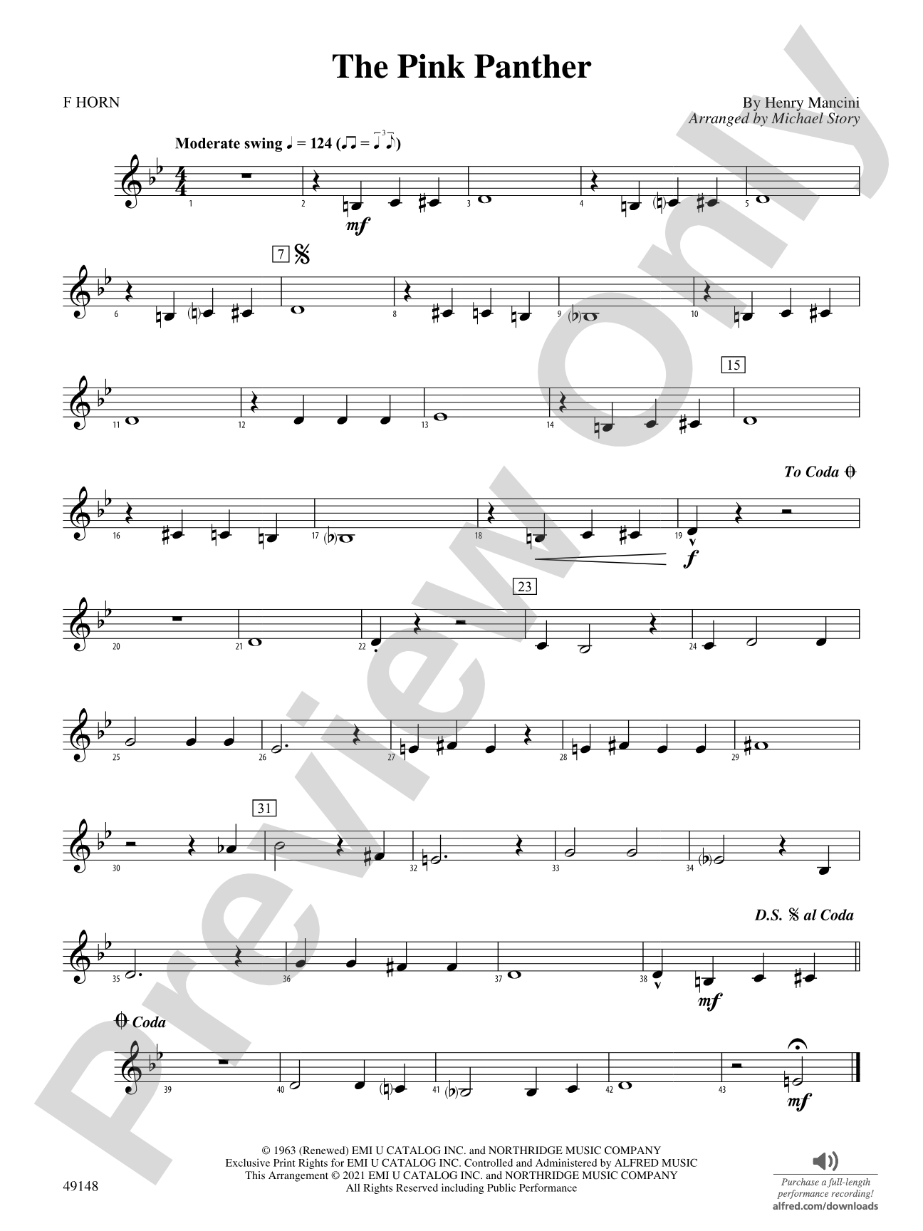 The Pink Panther: 1st F Horn