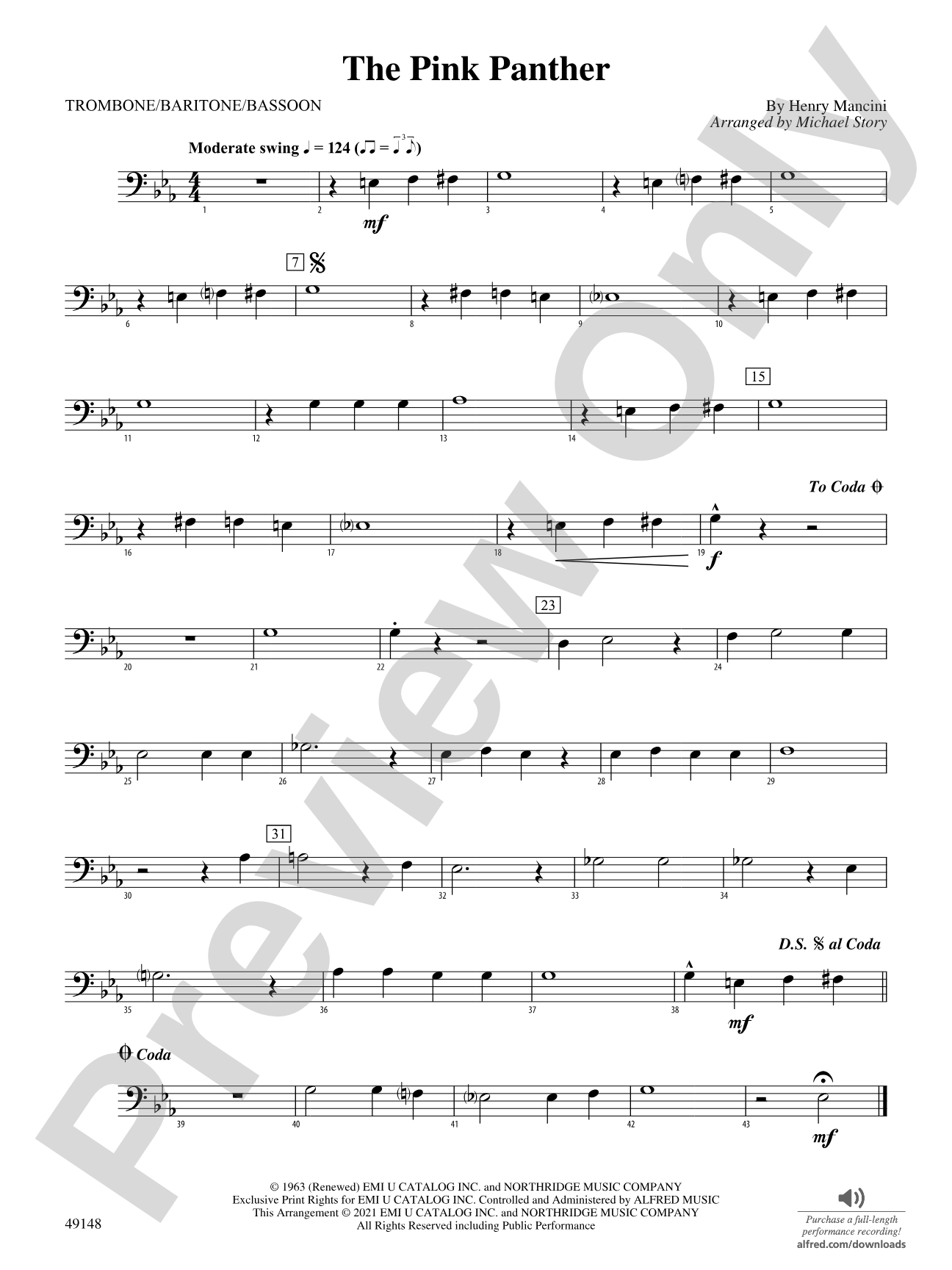 The Pink Panther: 1st Trombone