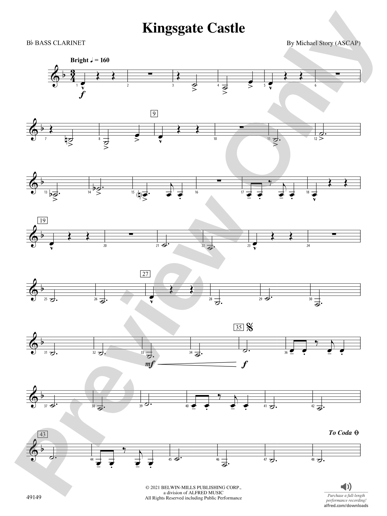 Kingsgate Castle: B-flat Bass Clarinet