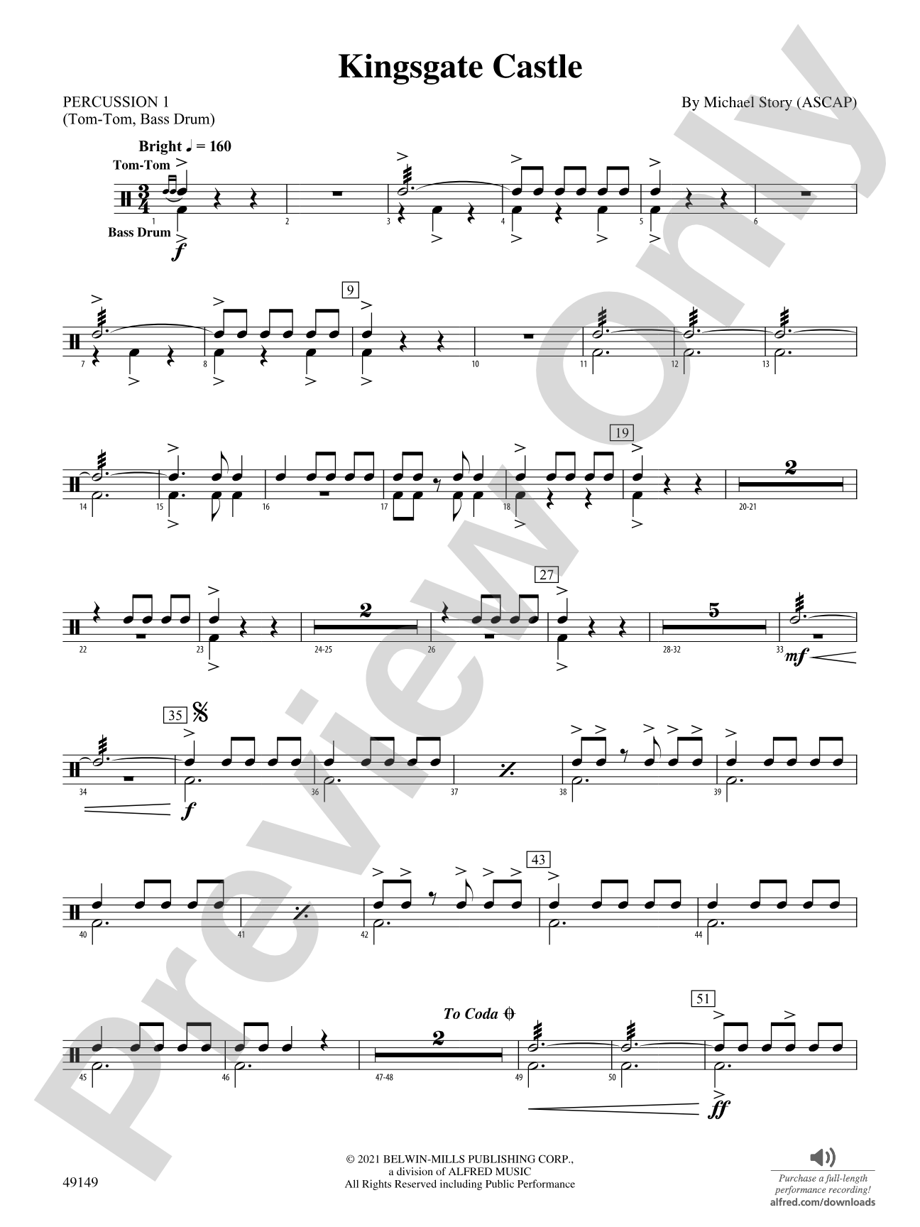 Kingsgate Castle: 1st Percussion