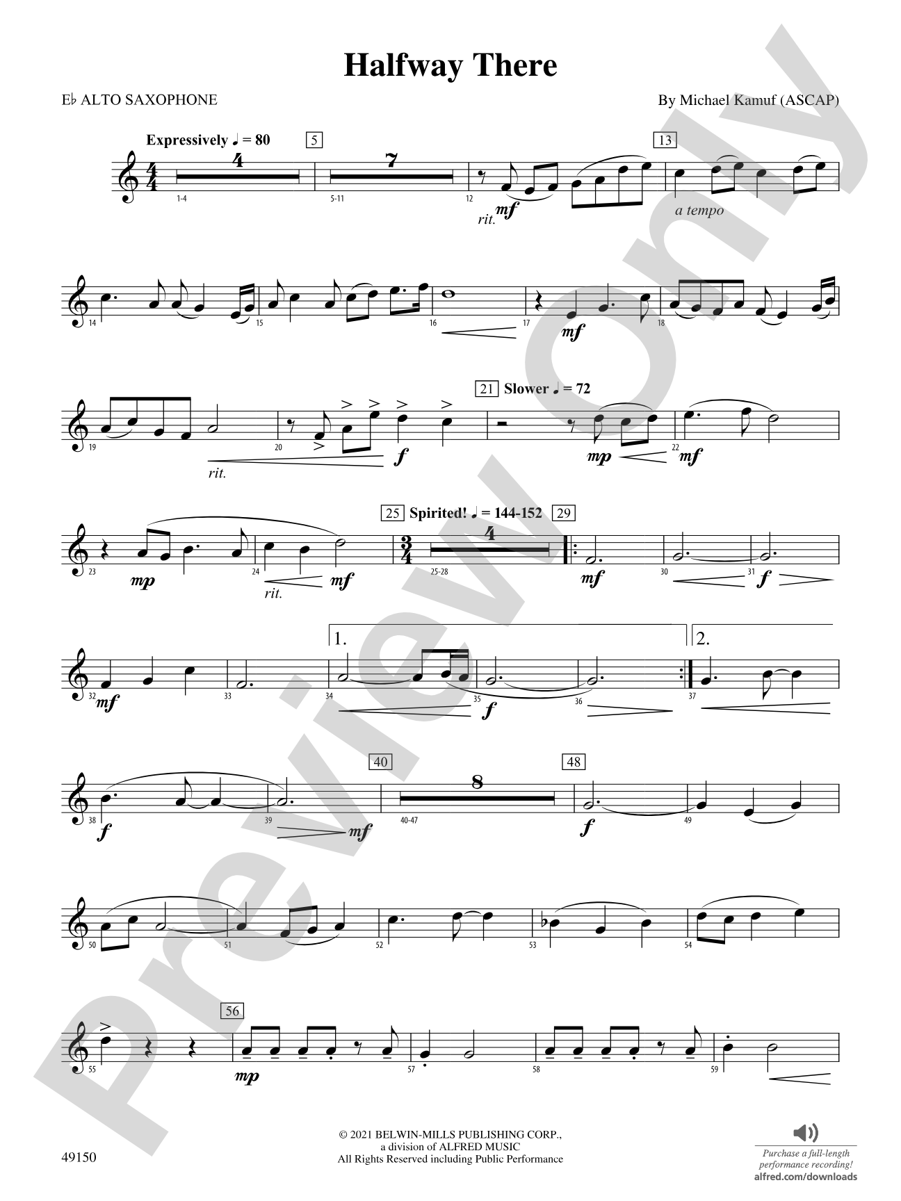 Halfway There: E-flat Alto Saxophone