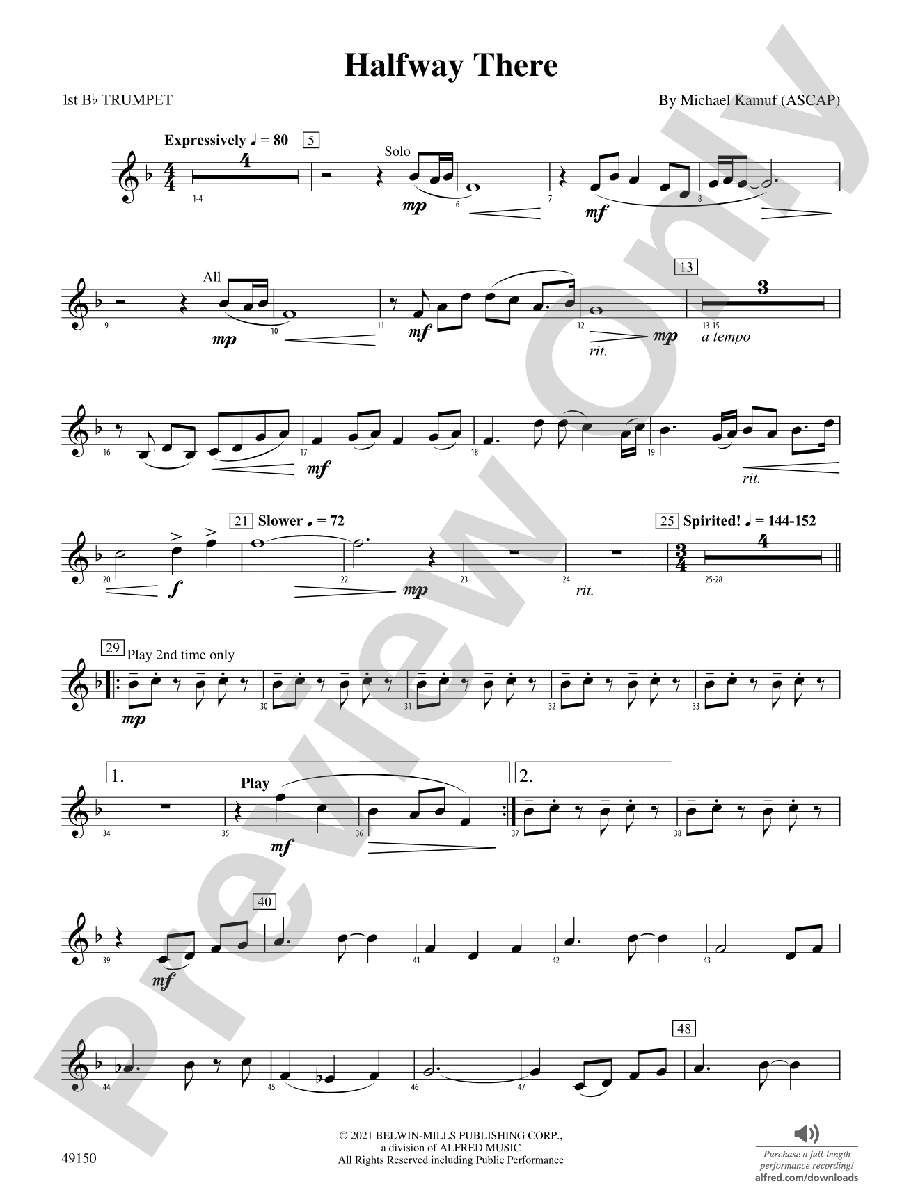 Halfway There: 1st B-flat Trumpet