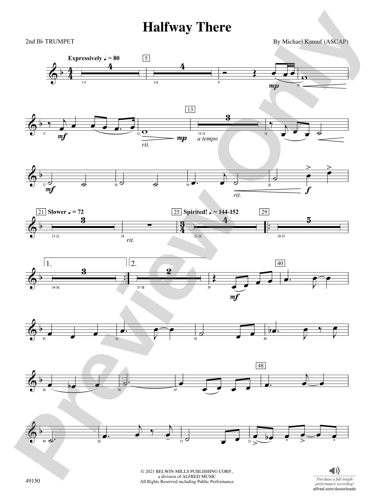 Halfway There: 2nd B-flat Trumpet