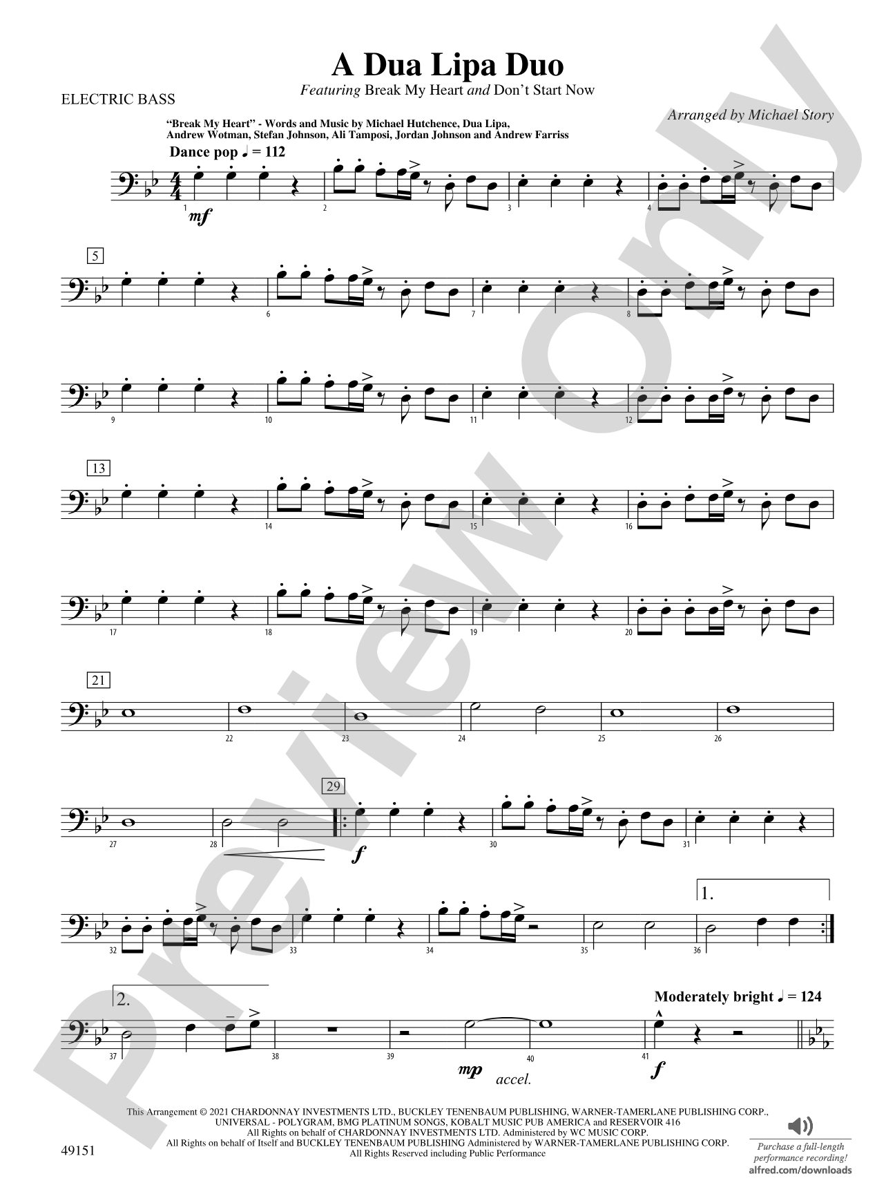 A Dua Lipa Duo: Electric Bass