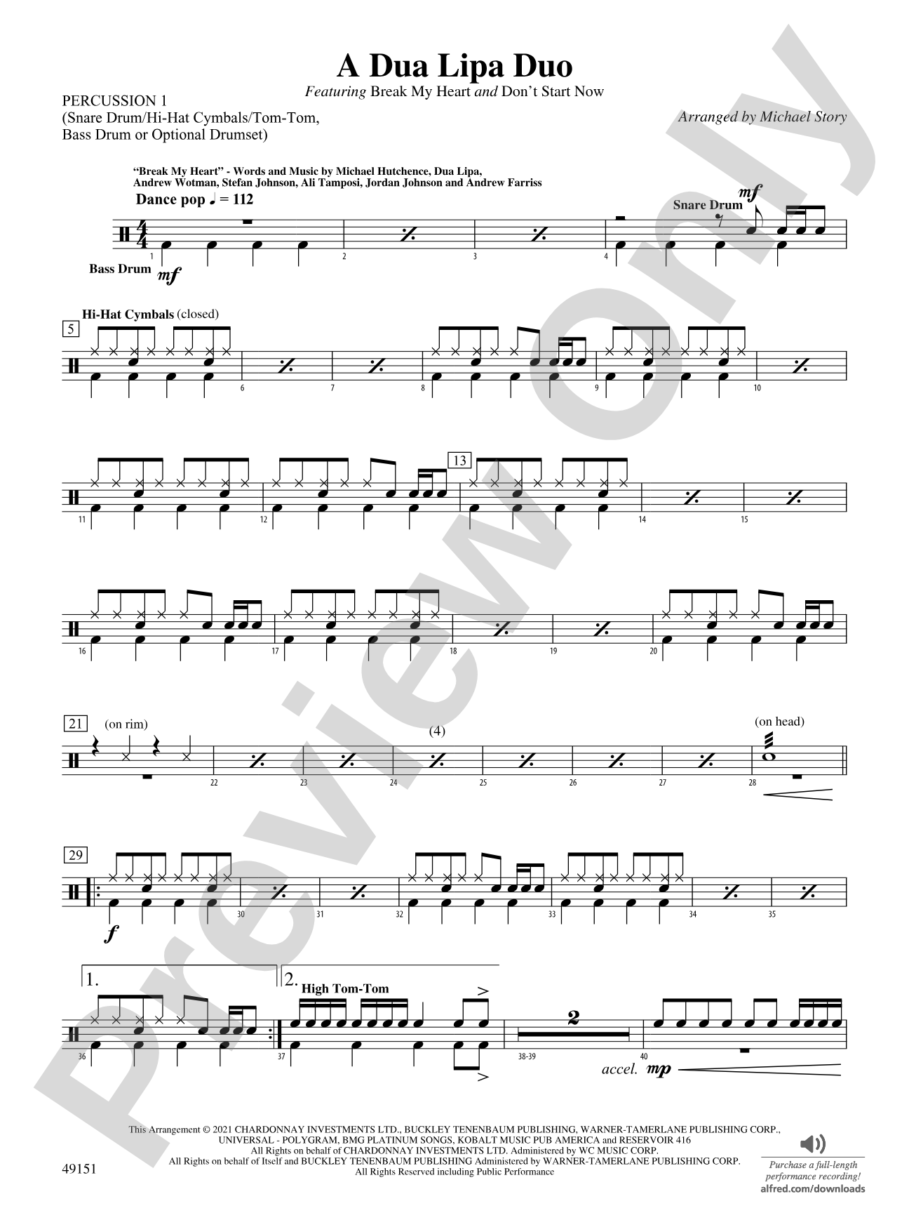 A Dua Lipa Duo: 1st Percussion