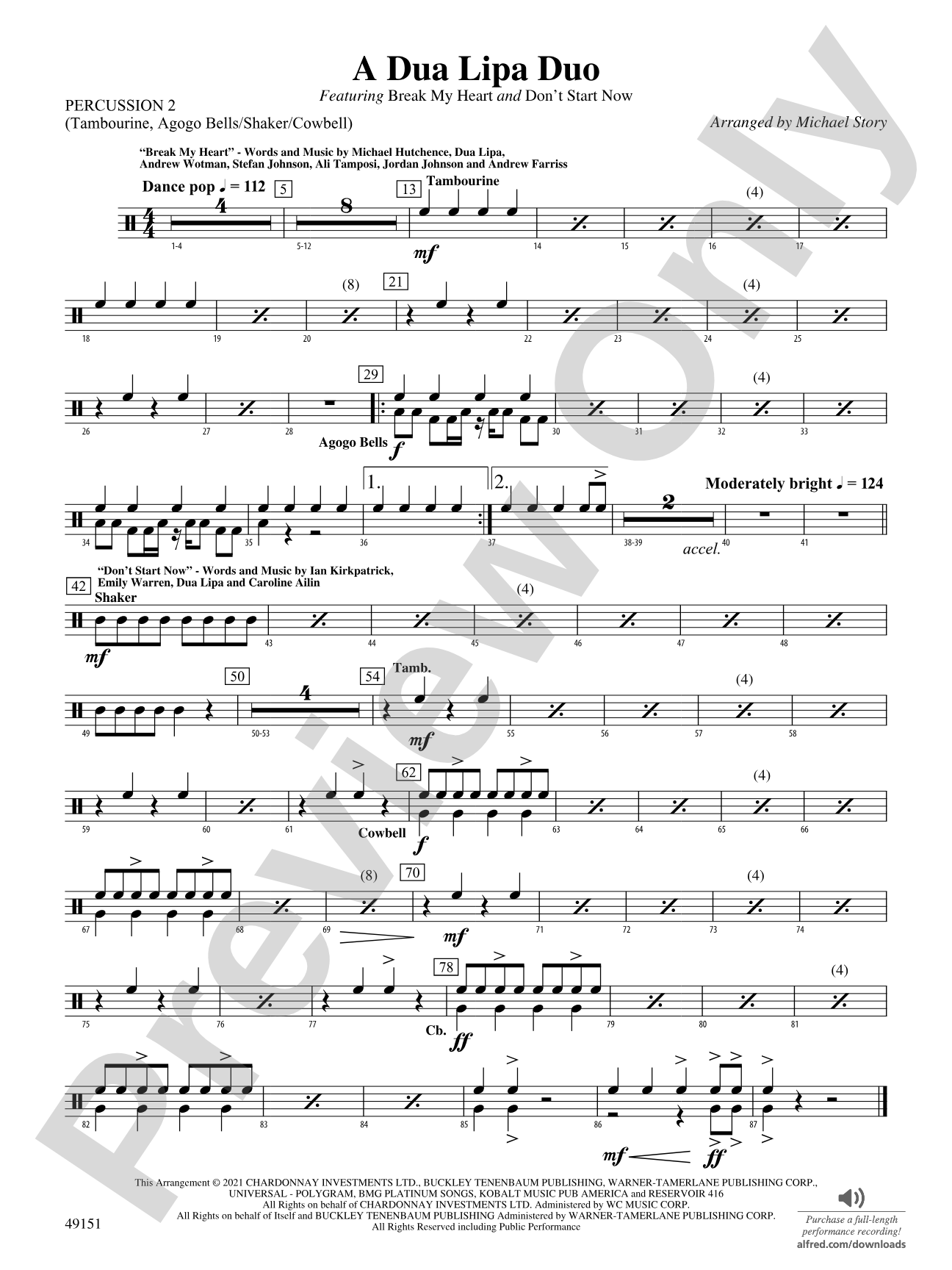 A Dua Lipa Duo: 2nd Percussion