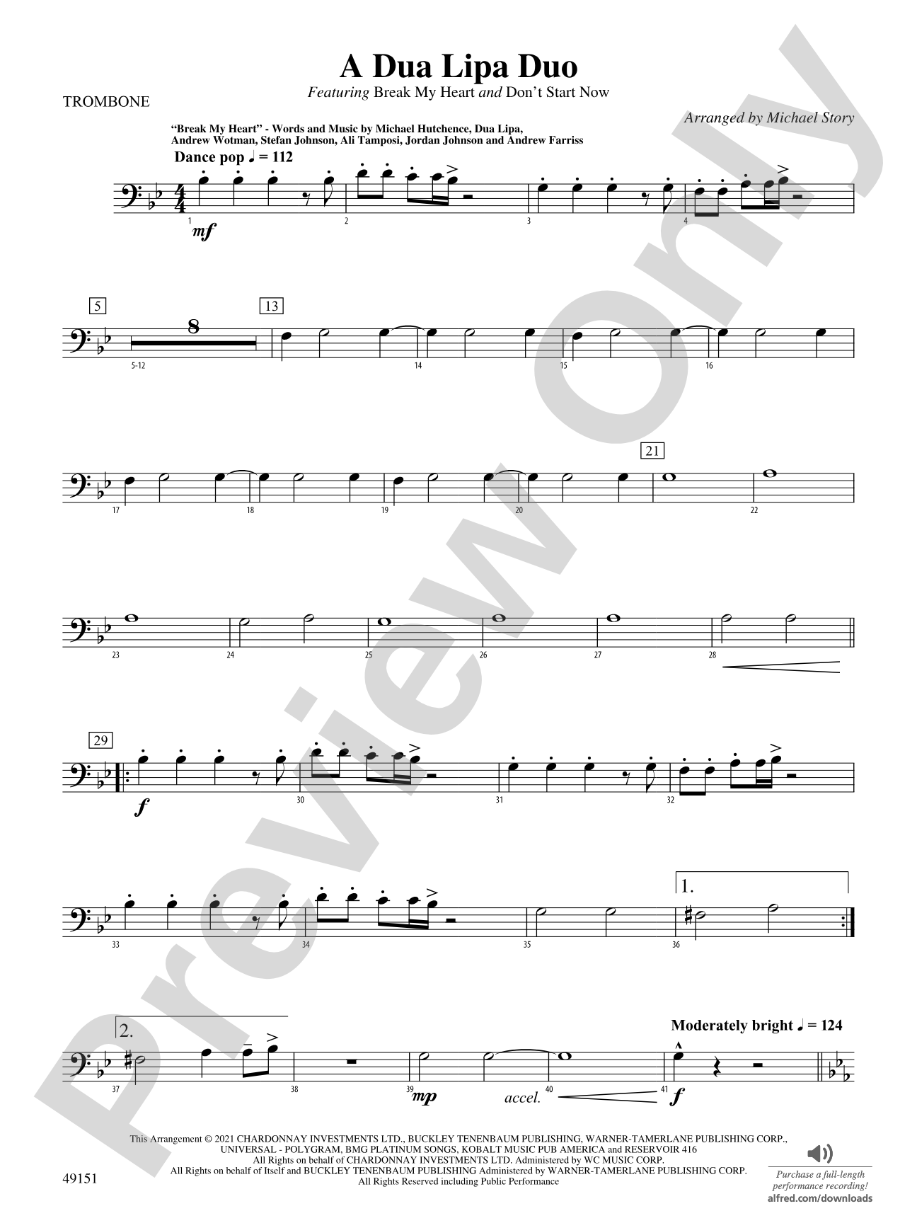 A Dua Lipa Duo: 1st Trombone