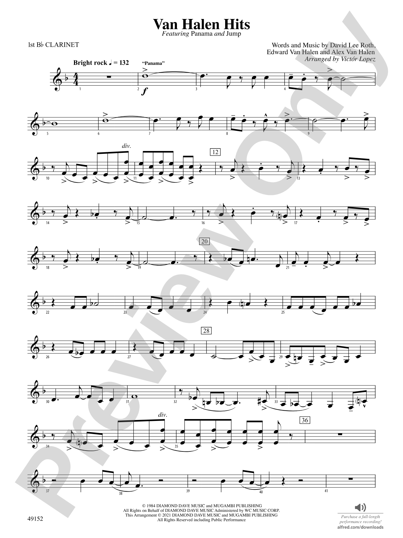 Van Halen Hits: 1st B-flat Clarinet