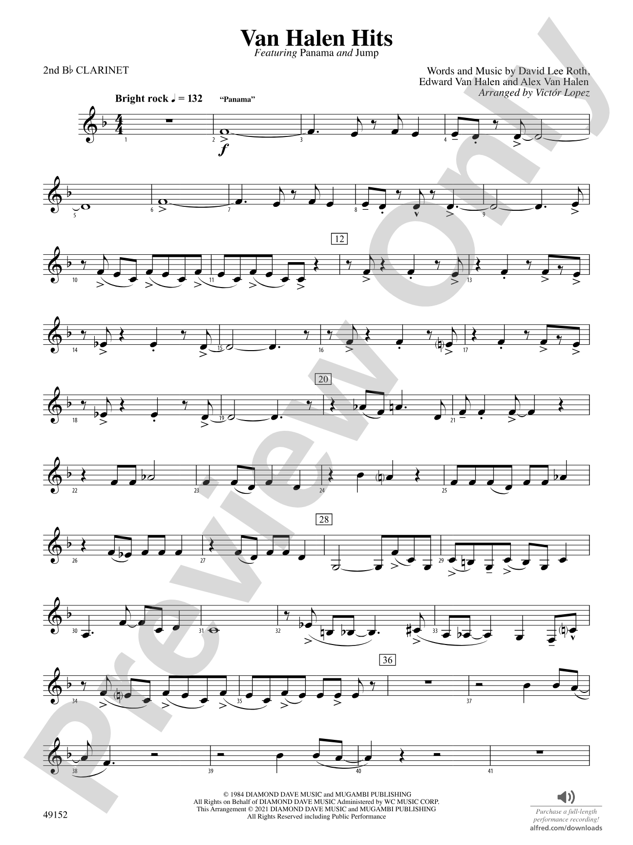Van Halen Hits: 2nd B-flat Clarinet