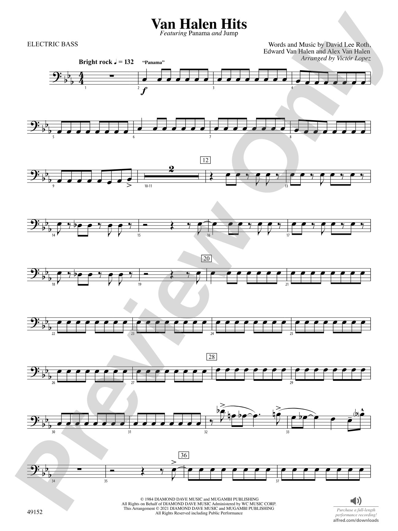 Van Halen Hits: Electric Bass