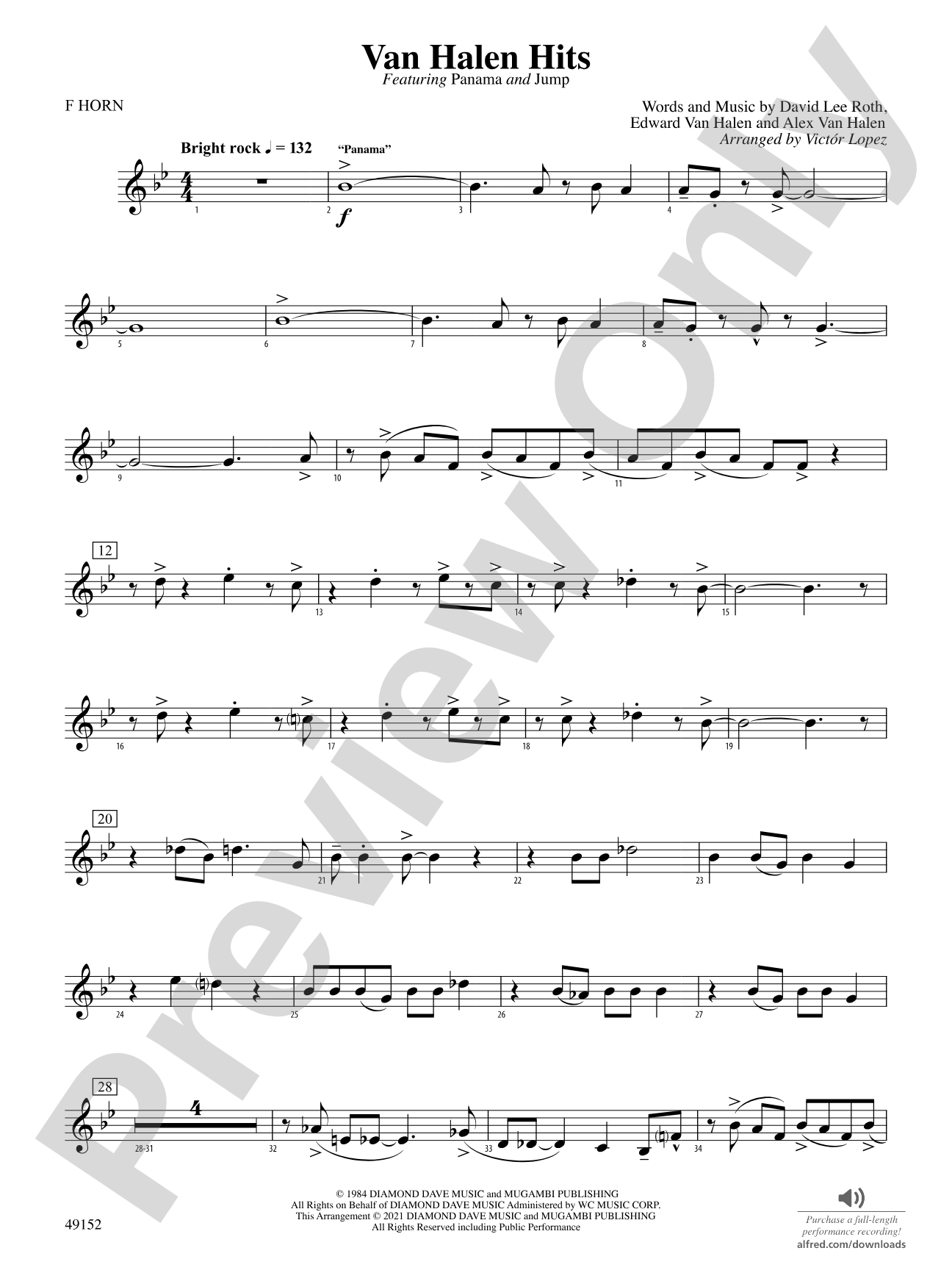Van Halen Hits: 1st F Horn