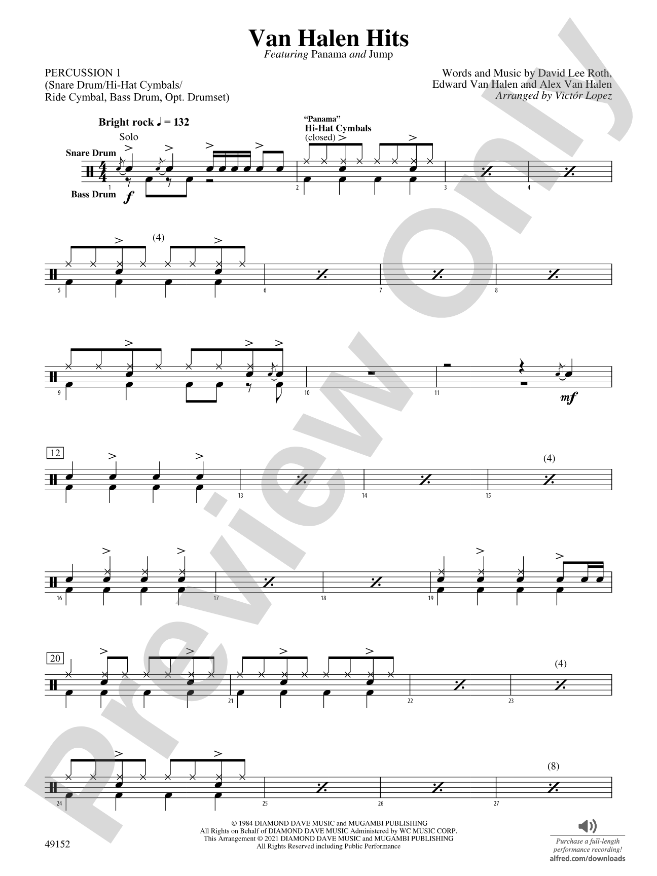Van Halen Hits: 1st Percussion
