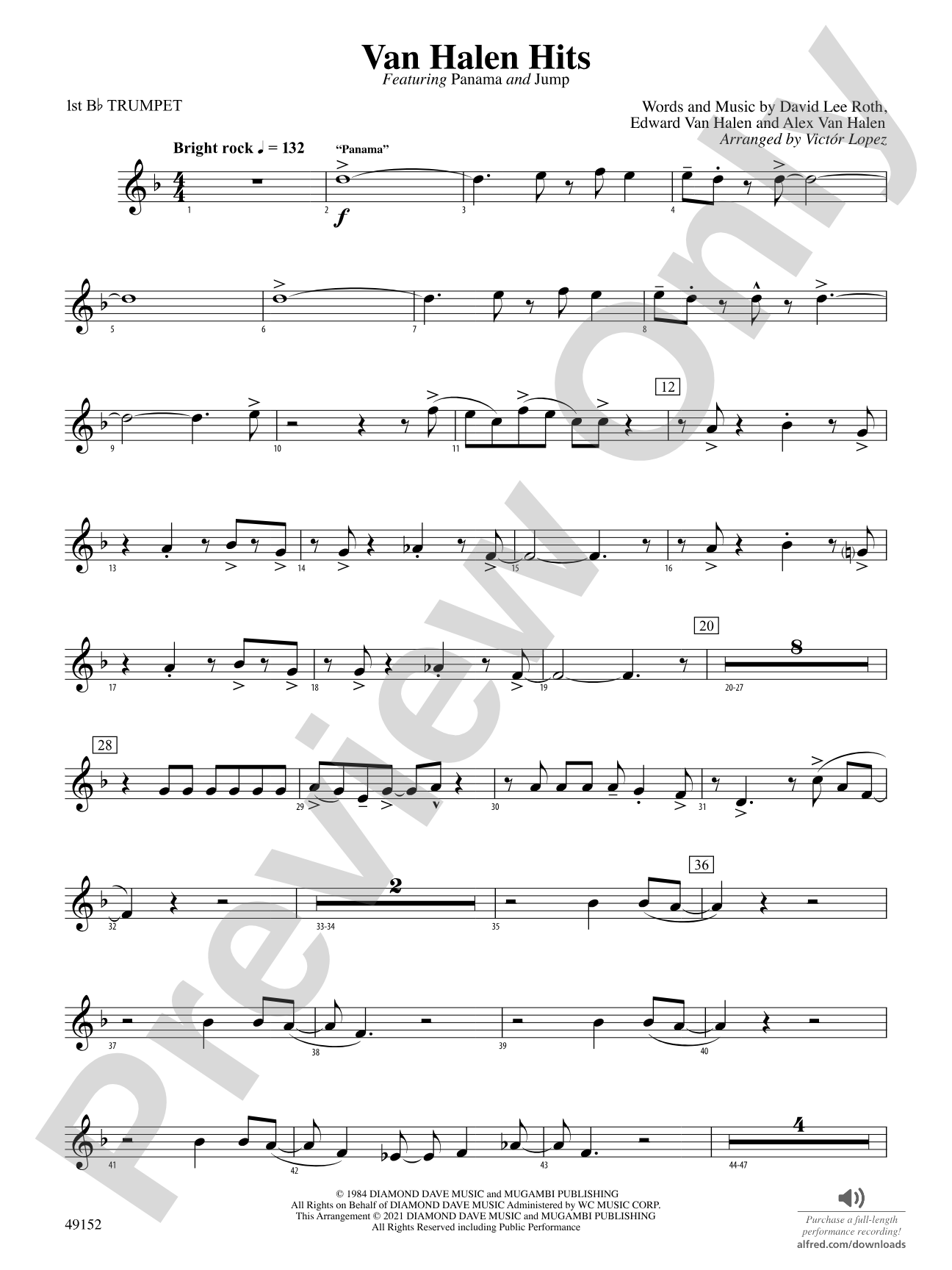 Van Halen Hits: 1st B-flat Trumpet