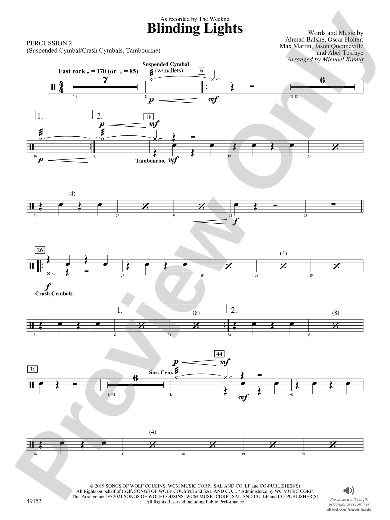 Blinding Lights: 2nd Percussion