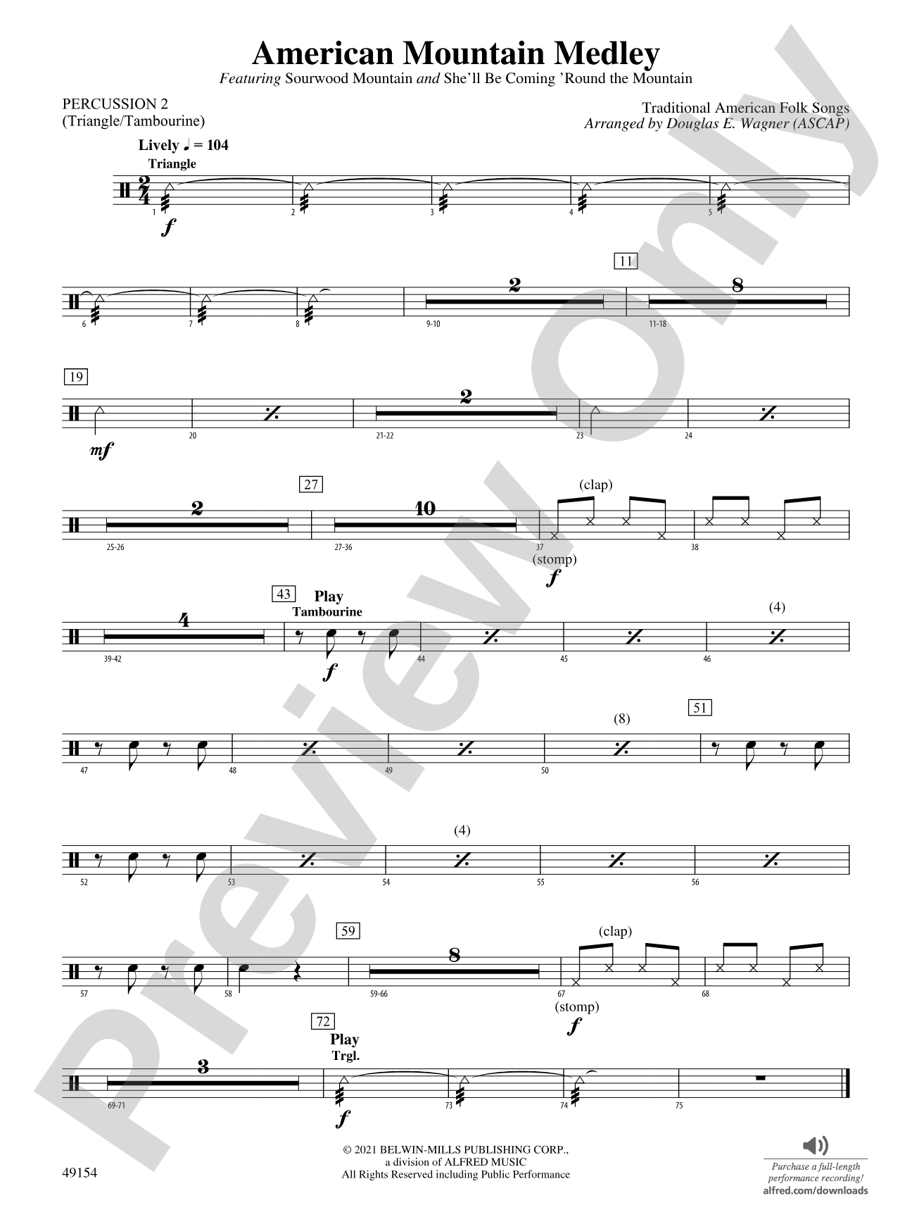 American Mountain Medley: 2nd Percussion
