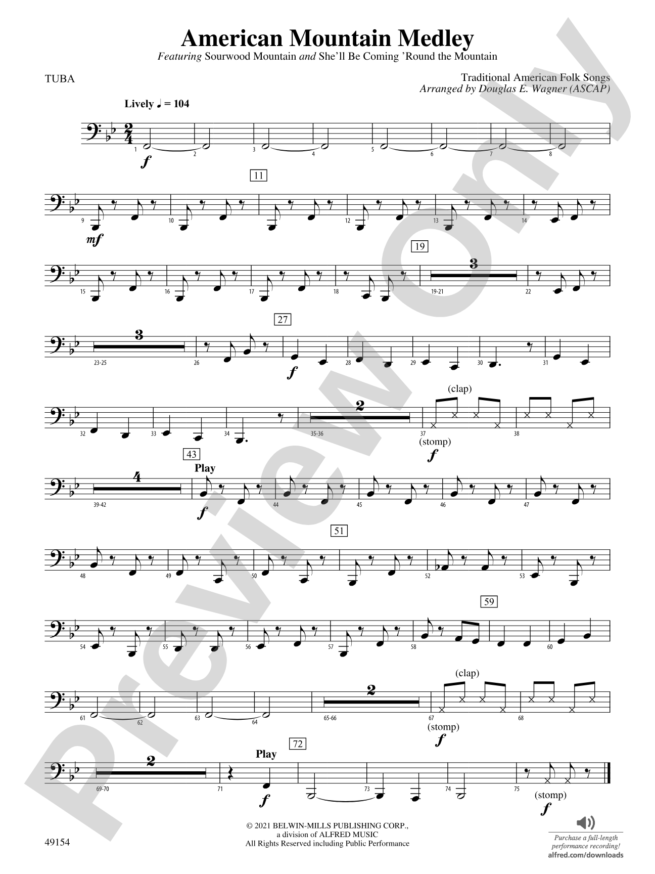 American Mountain Medley: Tuba