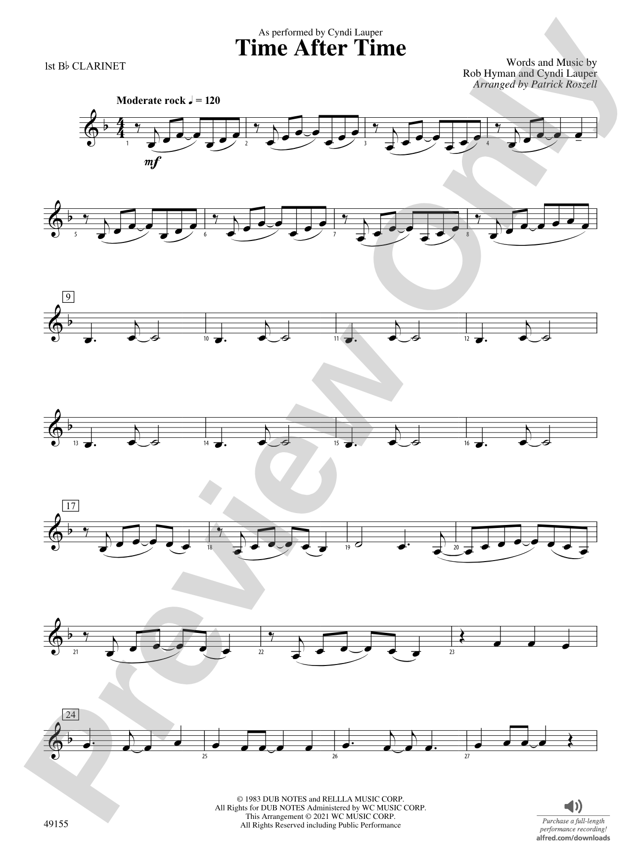 Time After Time: 1st B-flat Clarinet