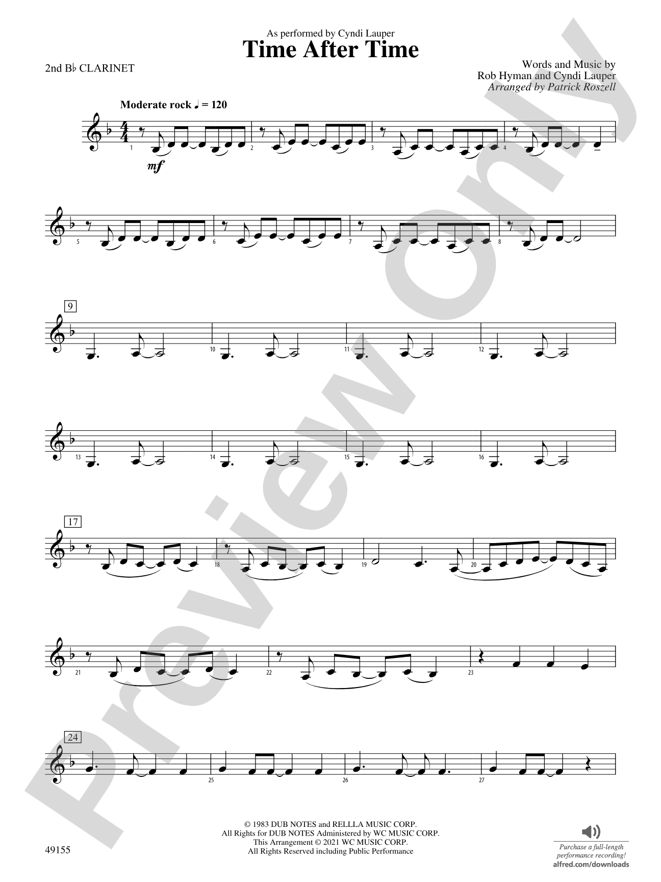 Time After Time: 2nd B-flat Clarinet