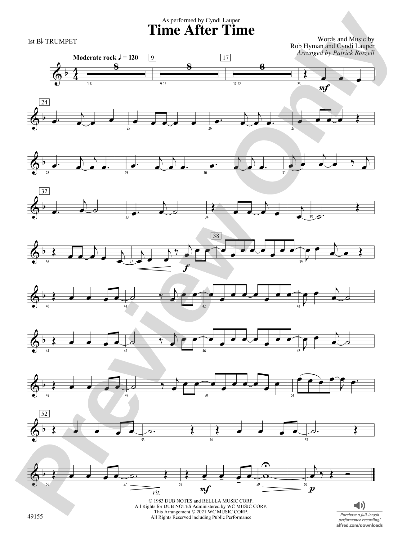 Time After Time: 1st B-flat Trumpet