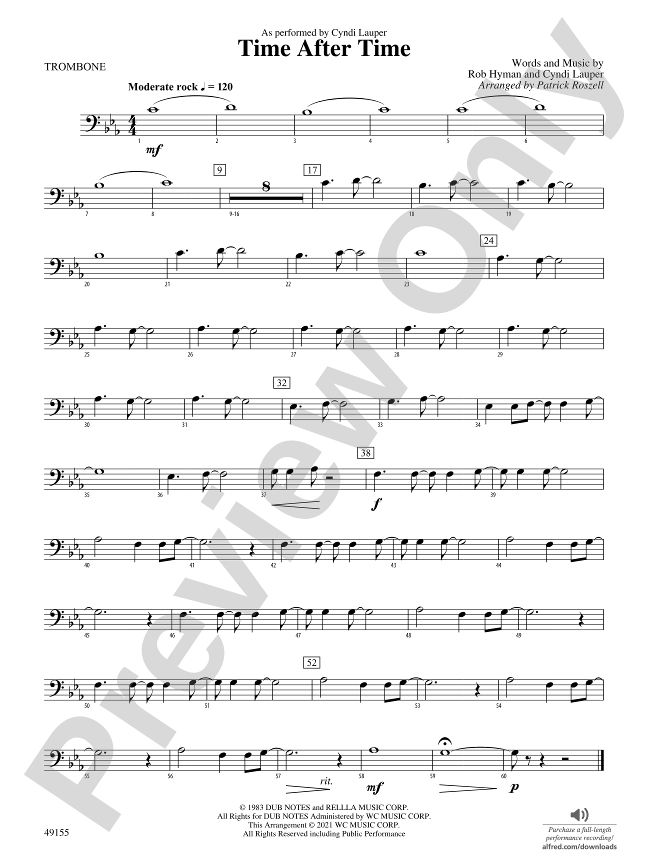 Time After Time: 1st Trombone