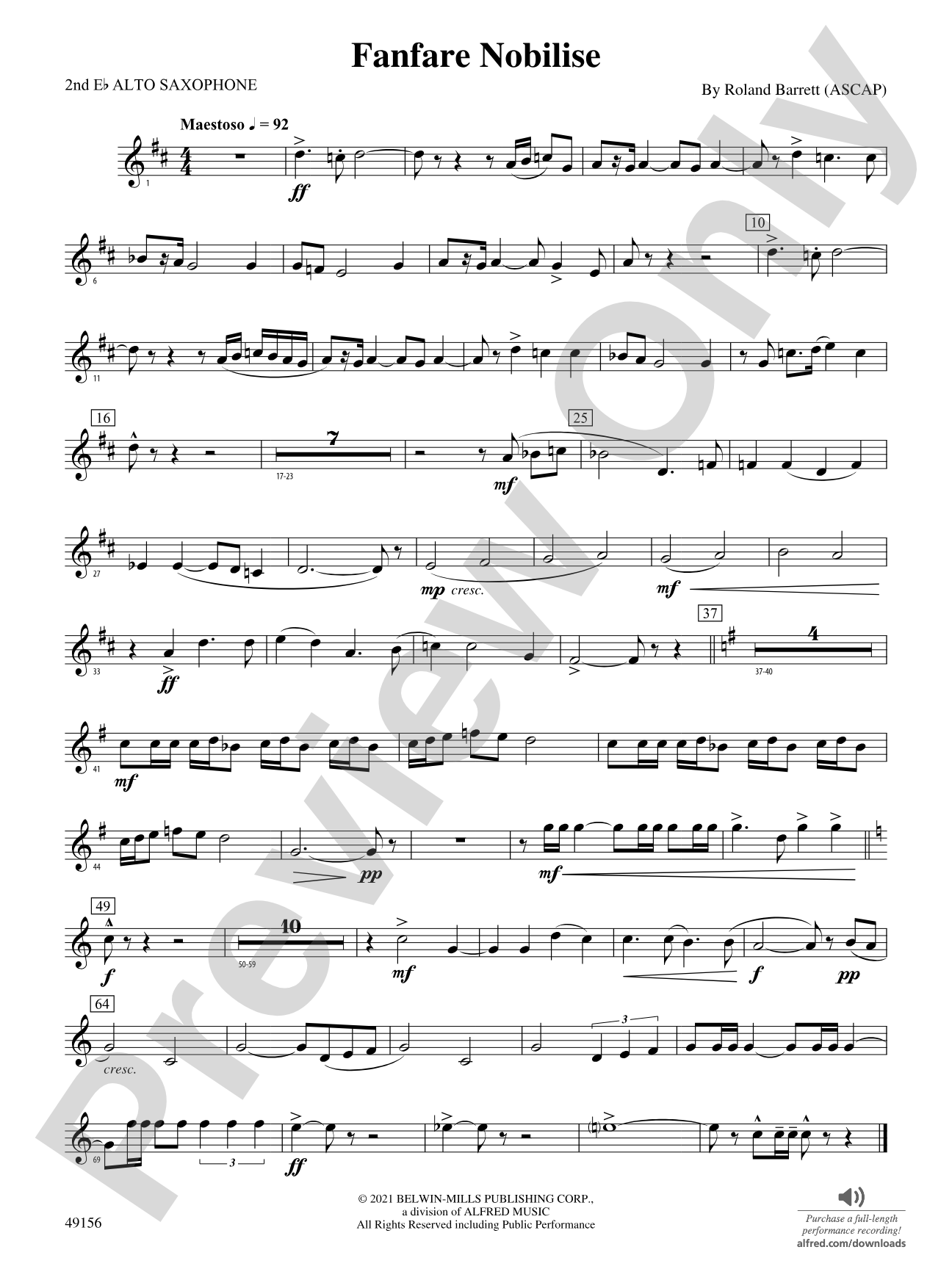 Fanfare Nobilise: 2nd E-flat Alto Saxophone