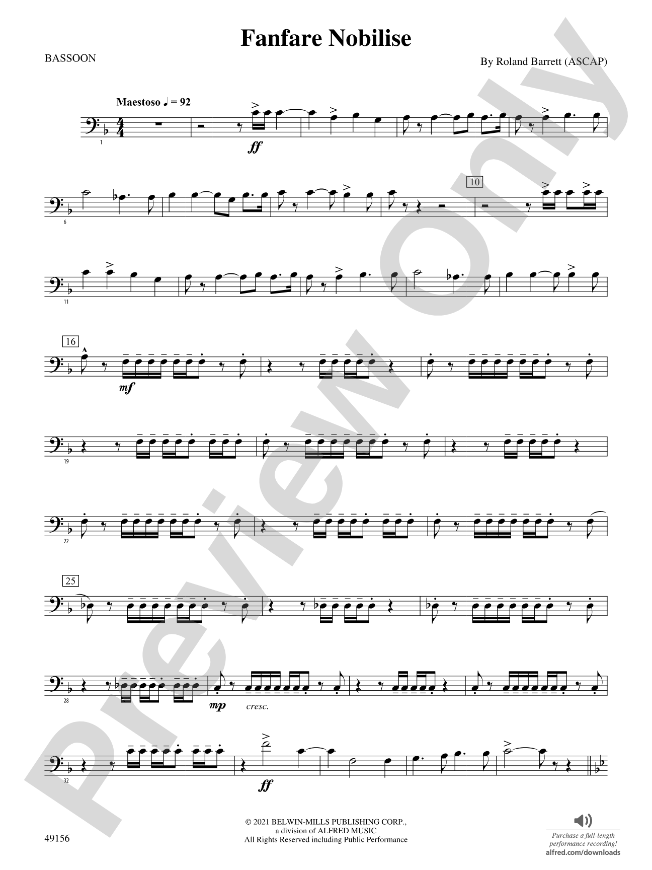 Fanfare Nobilise: Bassoon