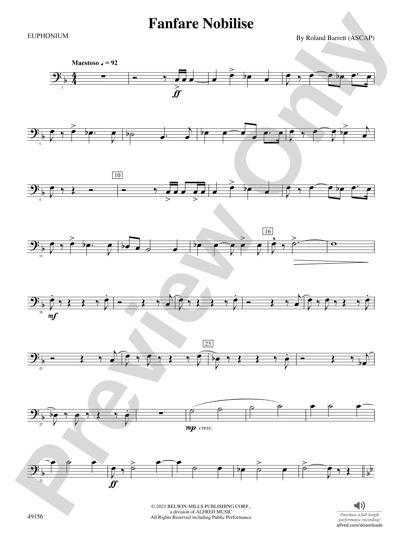Fanfare Nobilise: Baritone B.C.