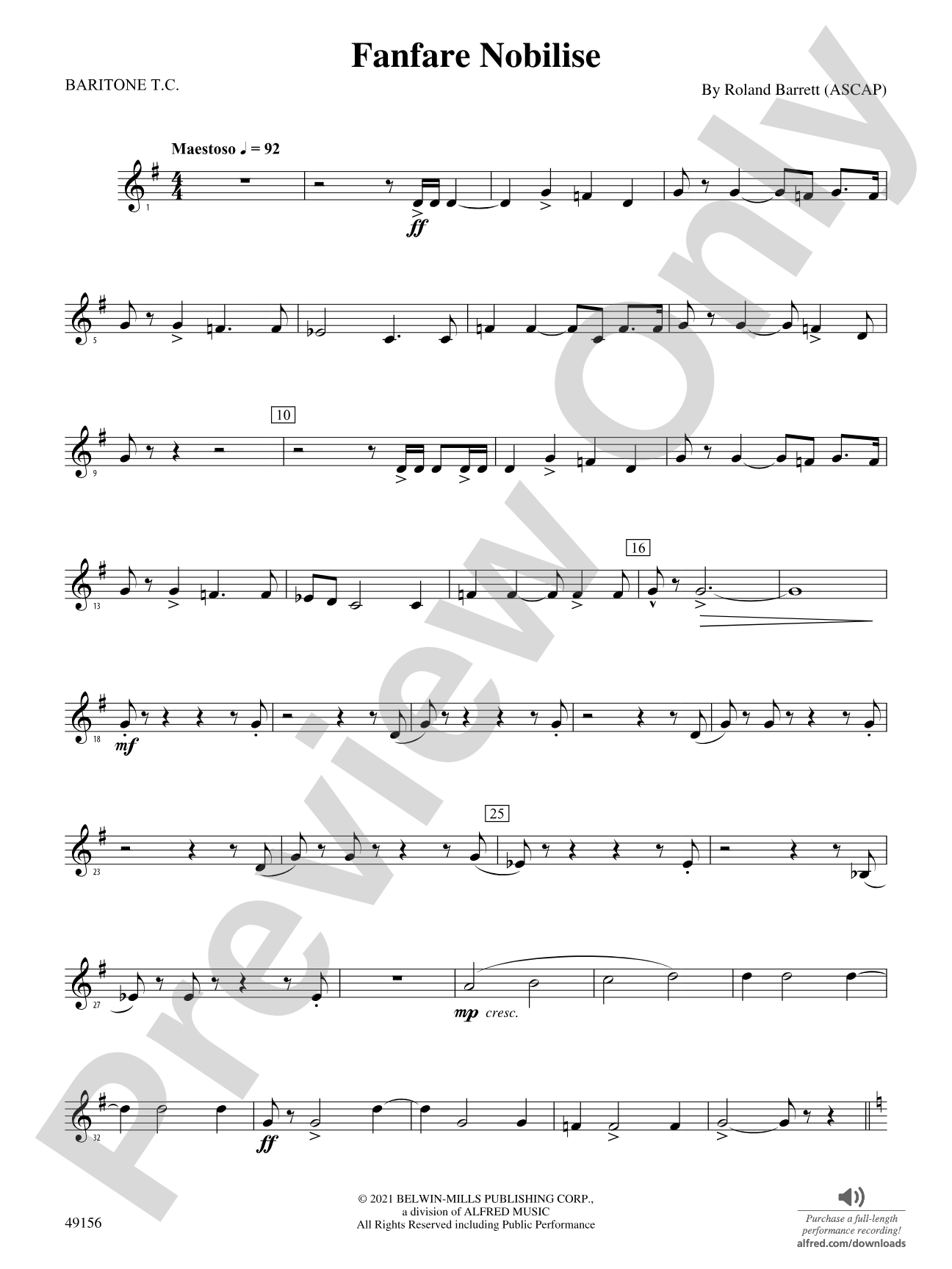 Fanfare Nobilise: Baritone T.C.