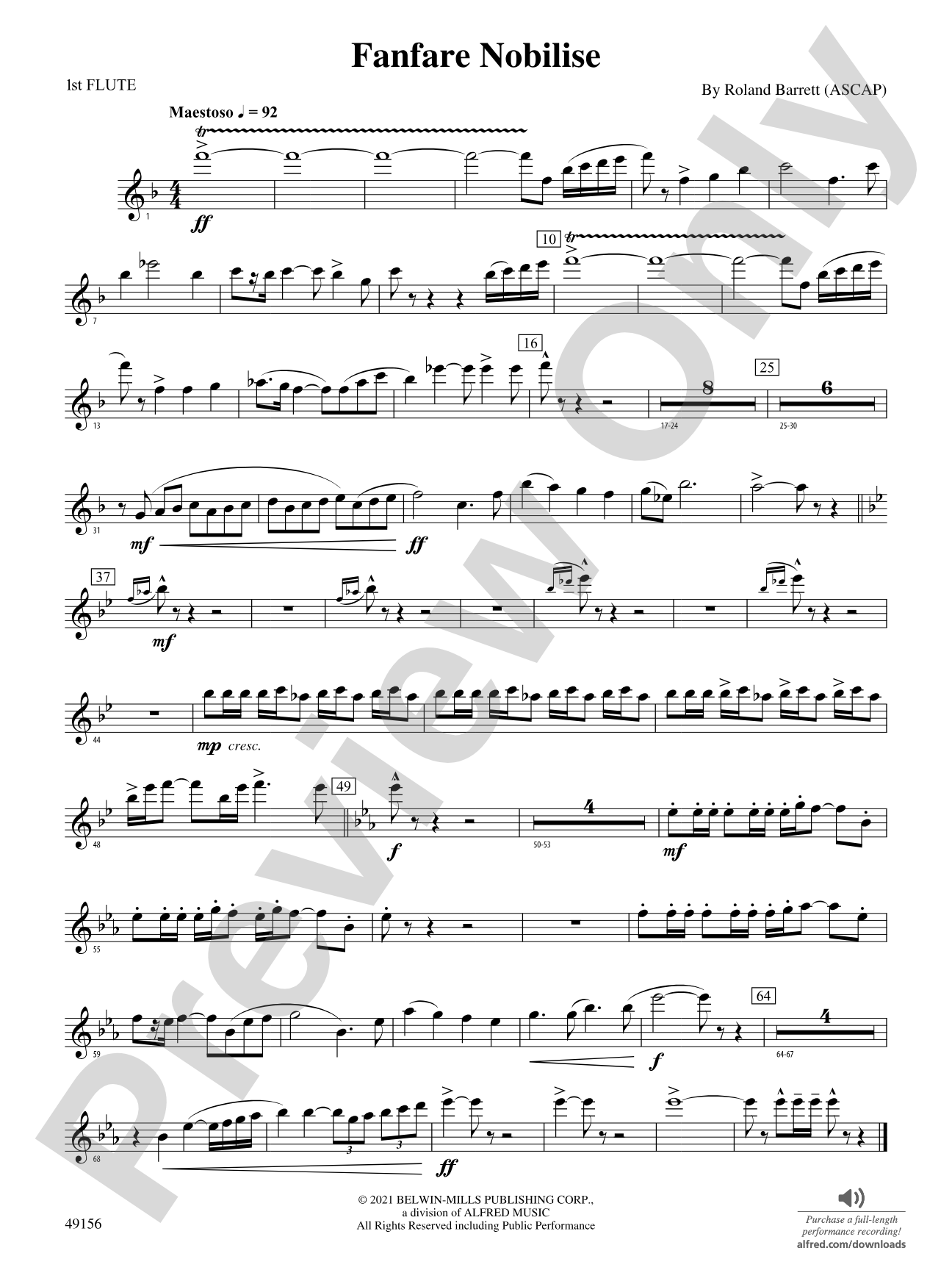 Fanfare Nobilise: Flute