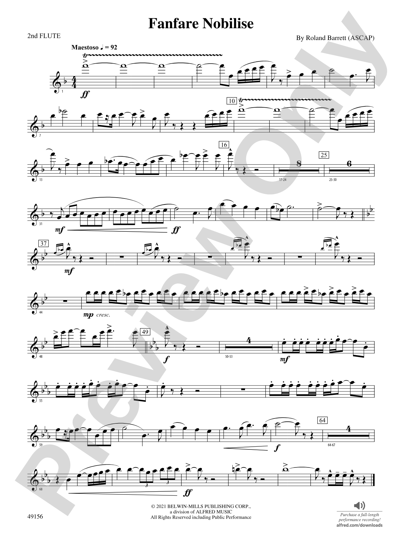 Fanfare Nobilise: 2nd Flute