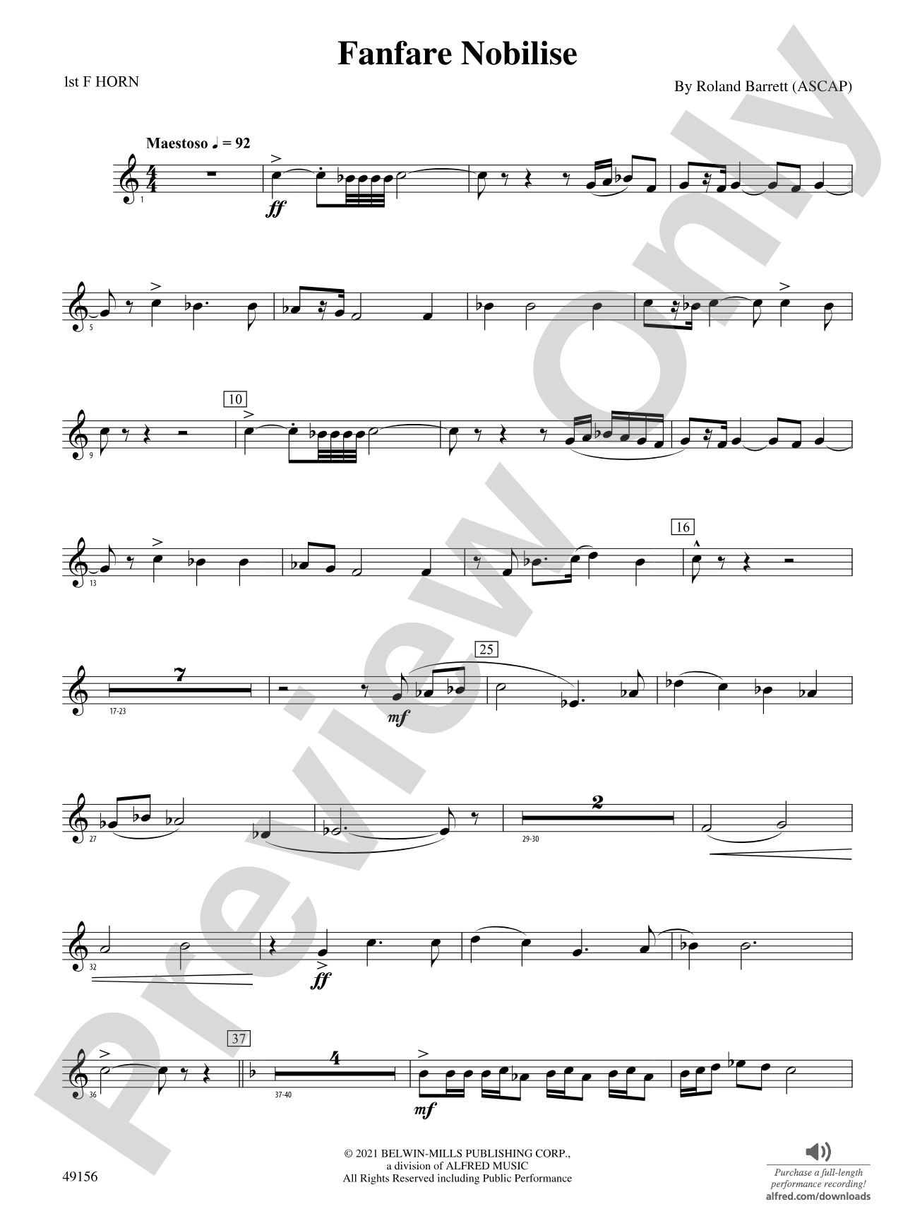 Fanfare Nobilise: 1st F Horn