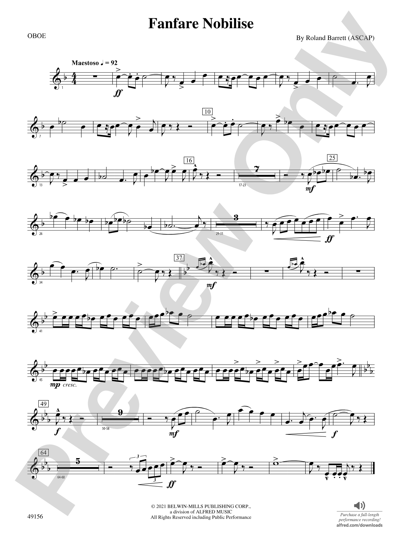 Fanfare Nobilise: Oboe